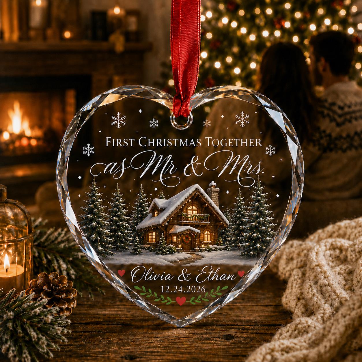 Personalized Mr and Mrs Ornament for First Christmas Newlywed Keepsake with Custom Couple Name Wedding Gift 2026