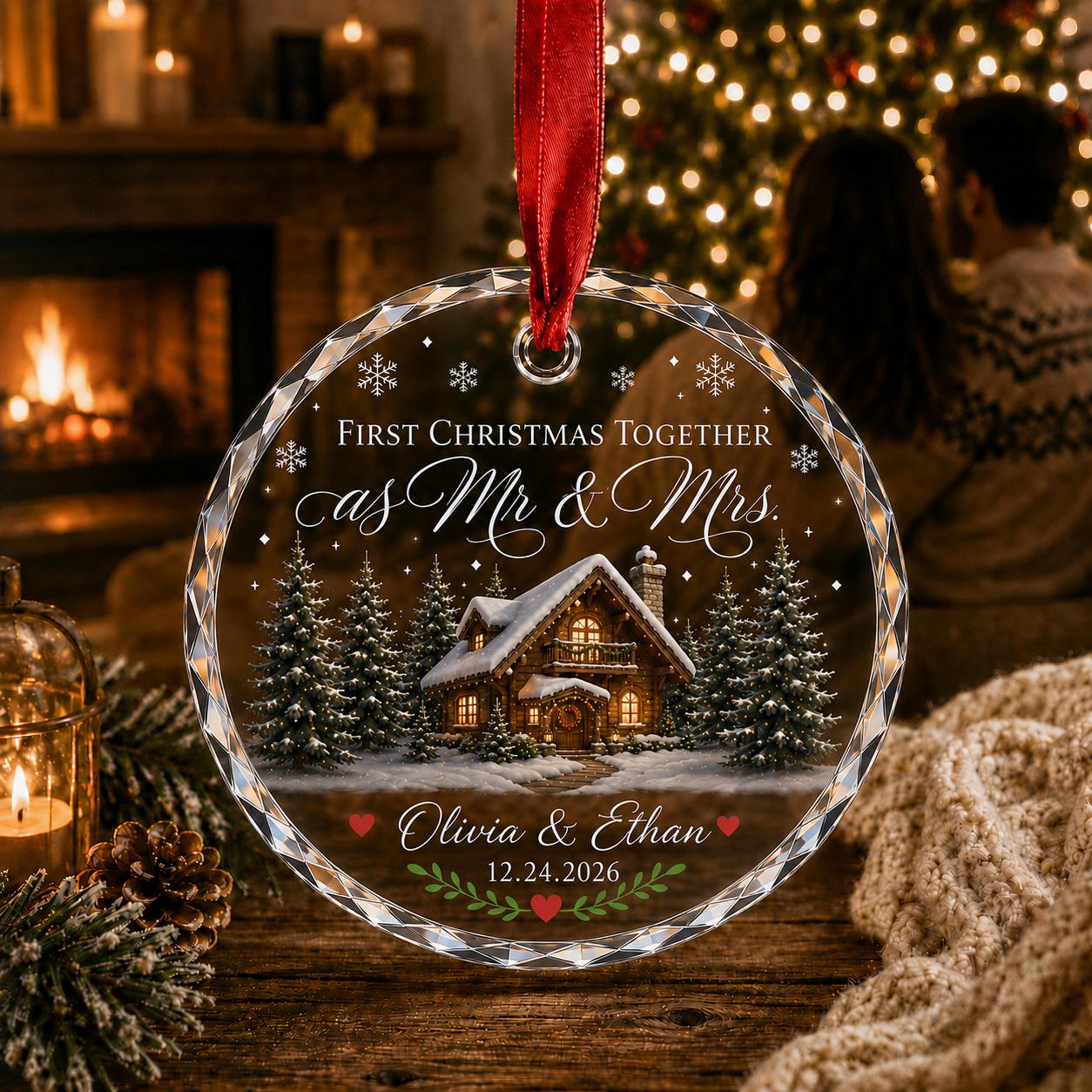 Personalized Mr and Mrs Ornament for First Christmas Newlywed Keepsake with Custom Couple Name Wedding Gift 2026 - photo 2