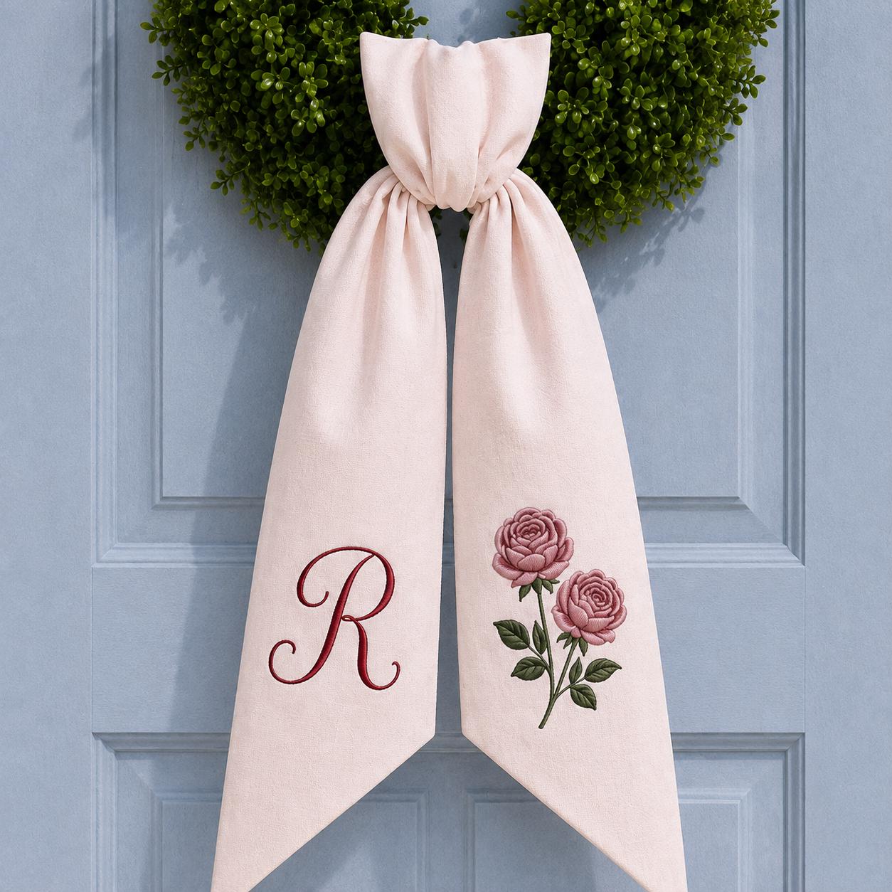 Wreath Sash Custom All-season Monogram Bow Bundle with Choose 4 or 8 Set Plus Personalized Grandma Football Pumpkin Door Decor - photo 10
