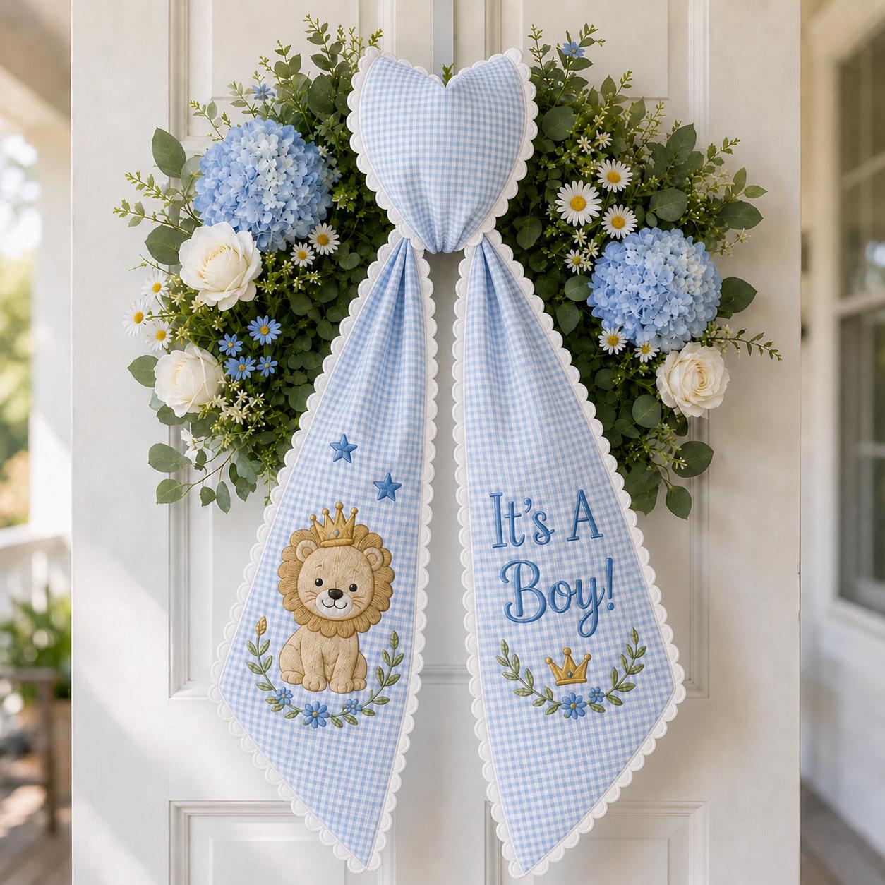 Personalized Embroidery All Season Wreath Sash Bundle with Monogram for Seasonal Front Door Decor and Magnolia Pumpkin Poinsettia Design - photo 9