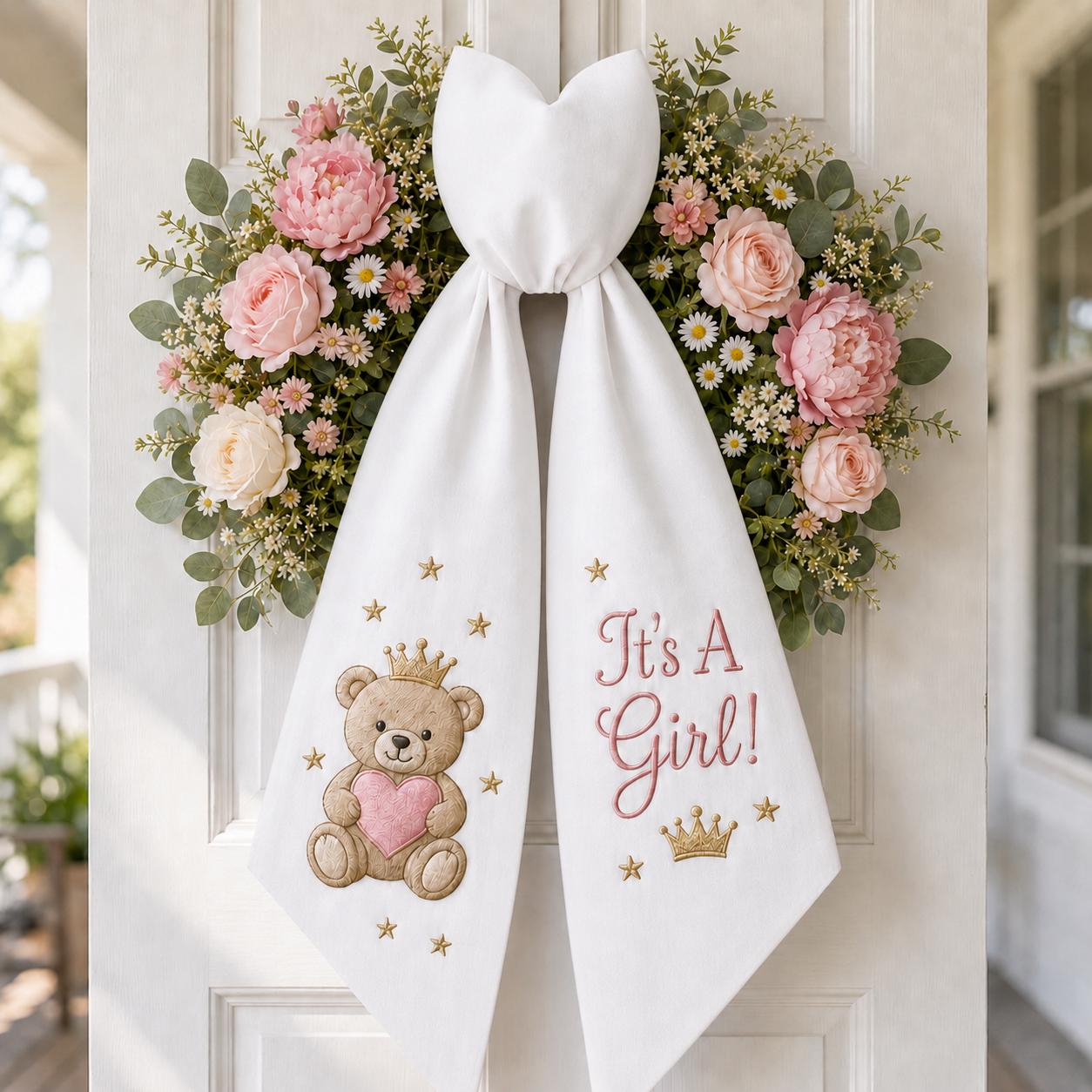 Personalized Embroidery All Season Wreath Sash Bundle with Monogram for Seasonal Front Door Decor and Magnolia Pumpkin Poinsettia Design - photo 10