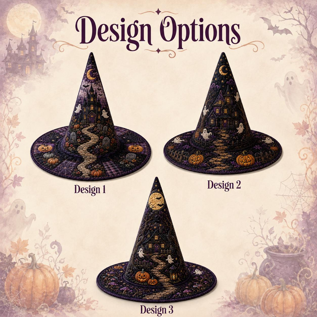 Witch Hat – Quilted Ghost Pumpkin Spooky Haunted House Table Centerpiece Decor for Halloween Gift and Cottage - photo 4