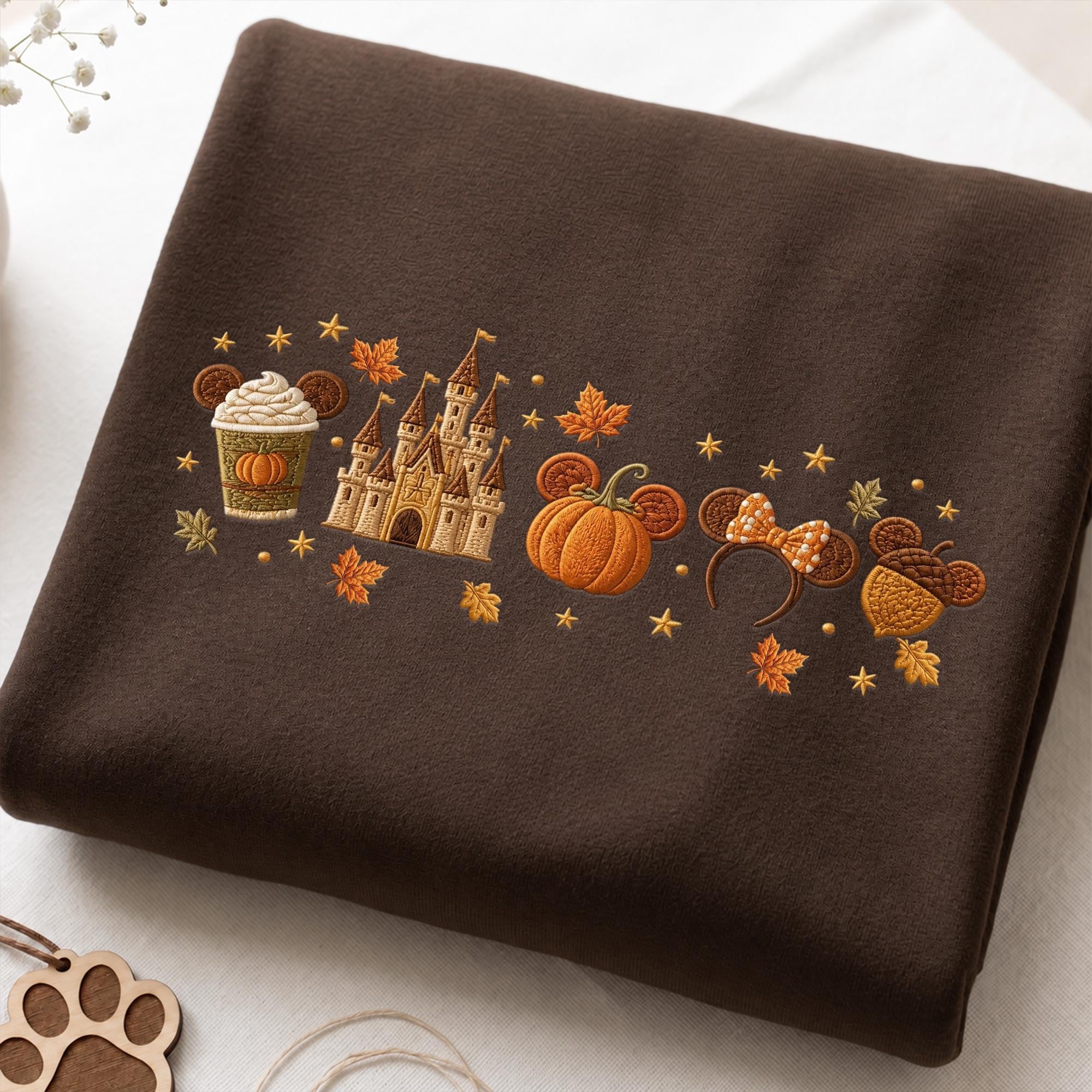 Embroidered Fall Disney Girls Trip Sweatshirt Quarter Zip and Baby Tee – Cute Autumn Theme Park Matching Family Vacation Hoodie - photo 4