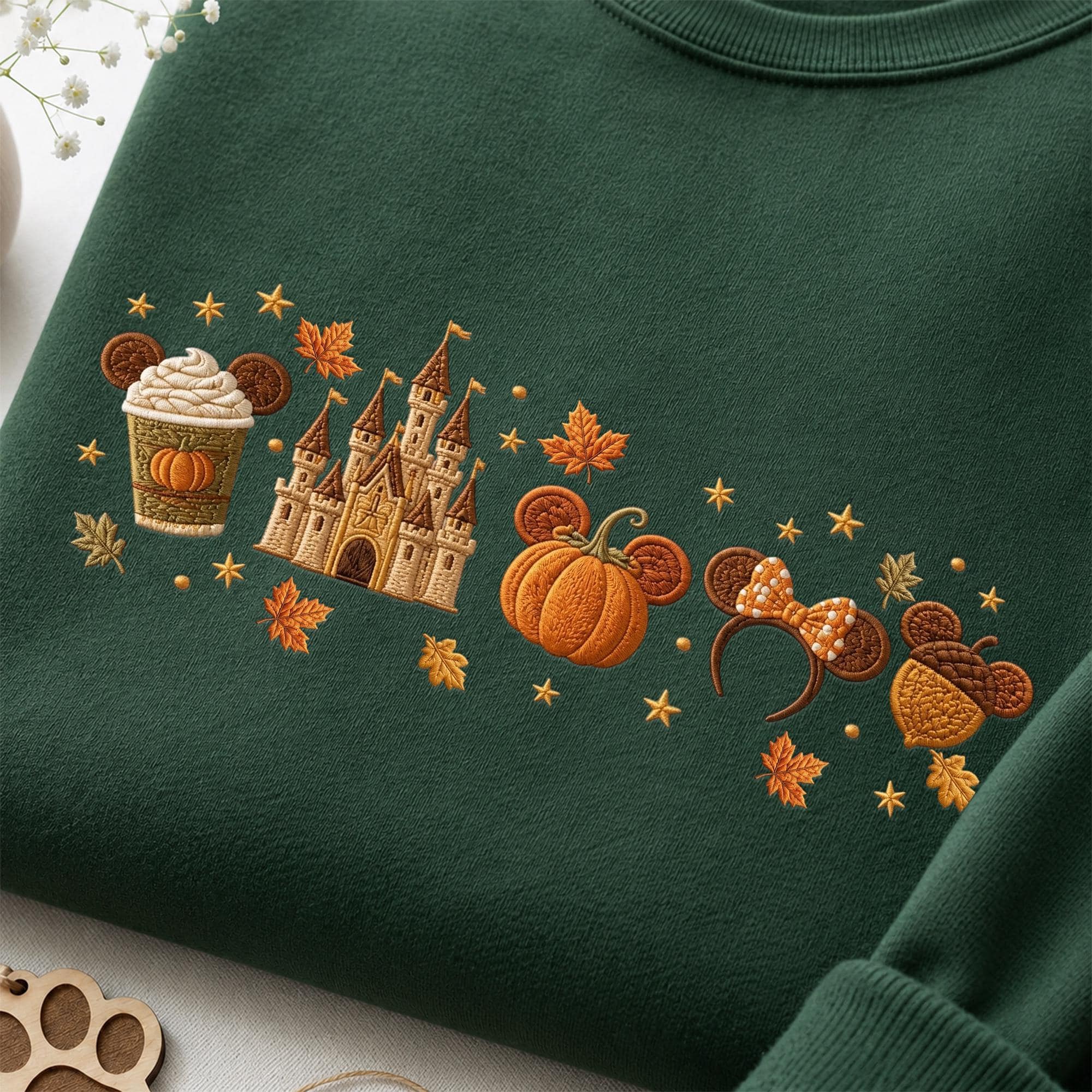 Embroidered Fall Disney Girls Trip Sweatshirt Quarter Zip and Baby Tee – Cute Autumn Theme Park Matching Family Vacation Hoodie - photo 5