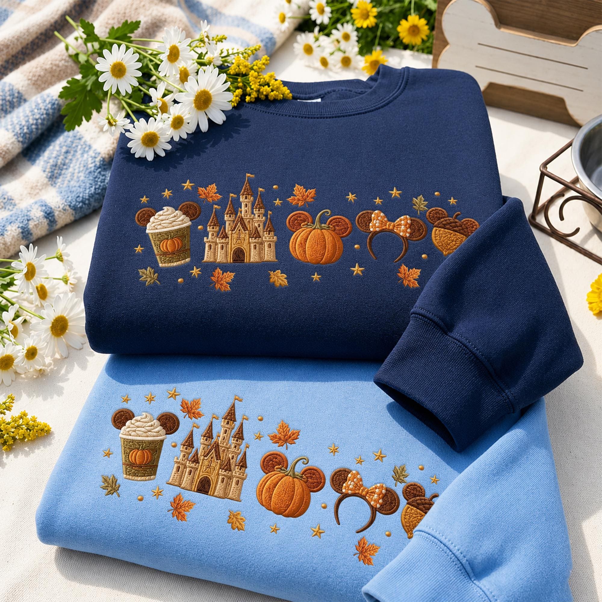 Embroidered Fall Disney Girls Trip Sweatshirt Quarter Zip and Baby Tee – Cute Autumn Theme Park Matching Family Vacation Hoodie - photo 6
