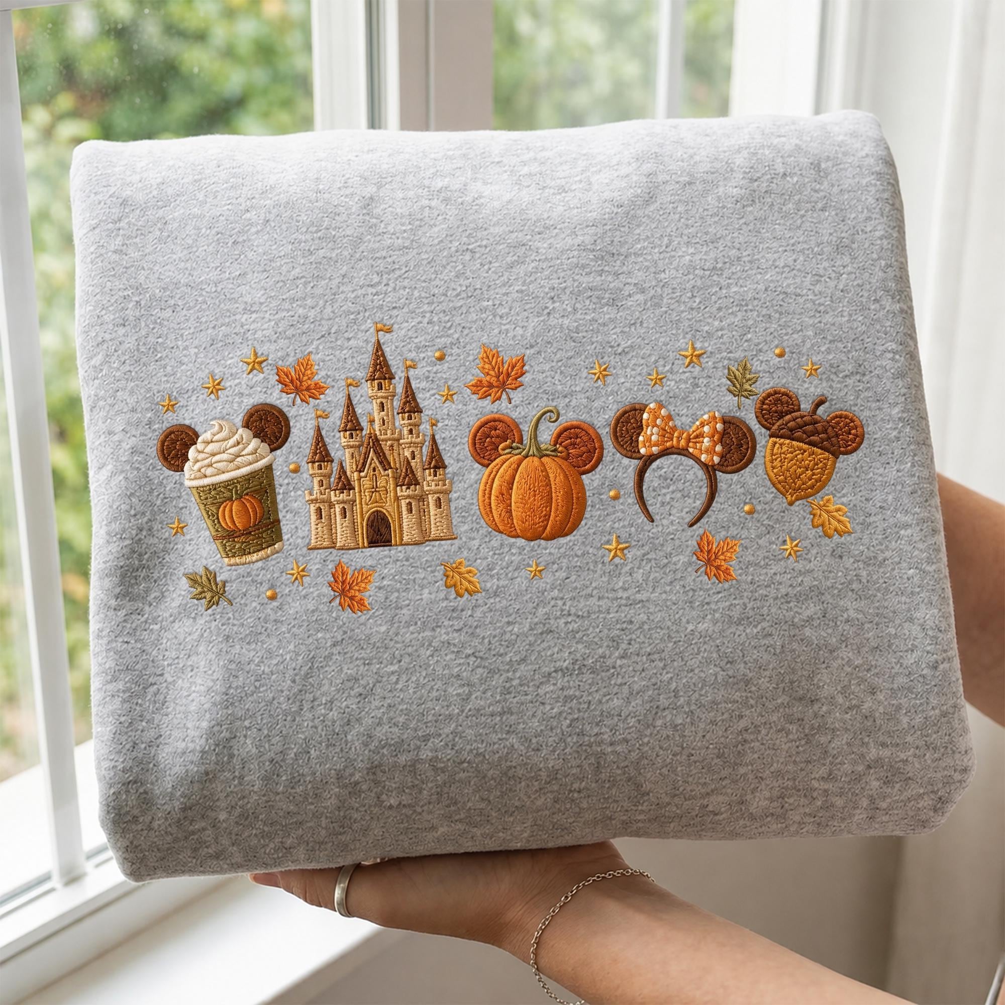 Embroidered Fall Disney Girls Trip Sweatshirt Quarter Zip and Baby Tee – Cute Autumn Theme Park Matching Family Vacation Hoodie - photo 7