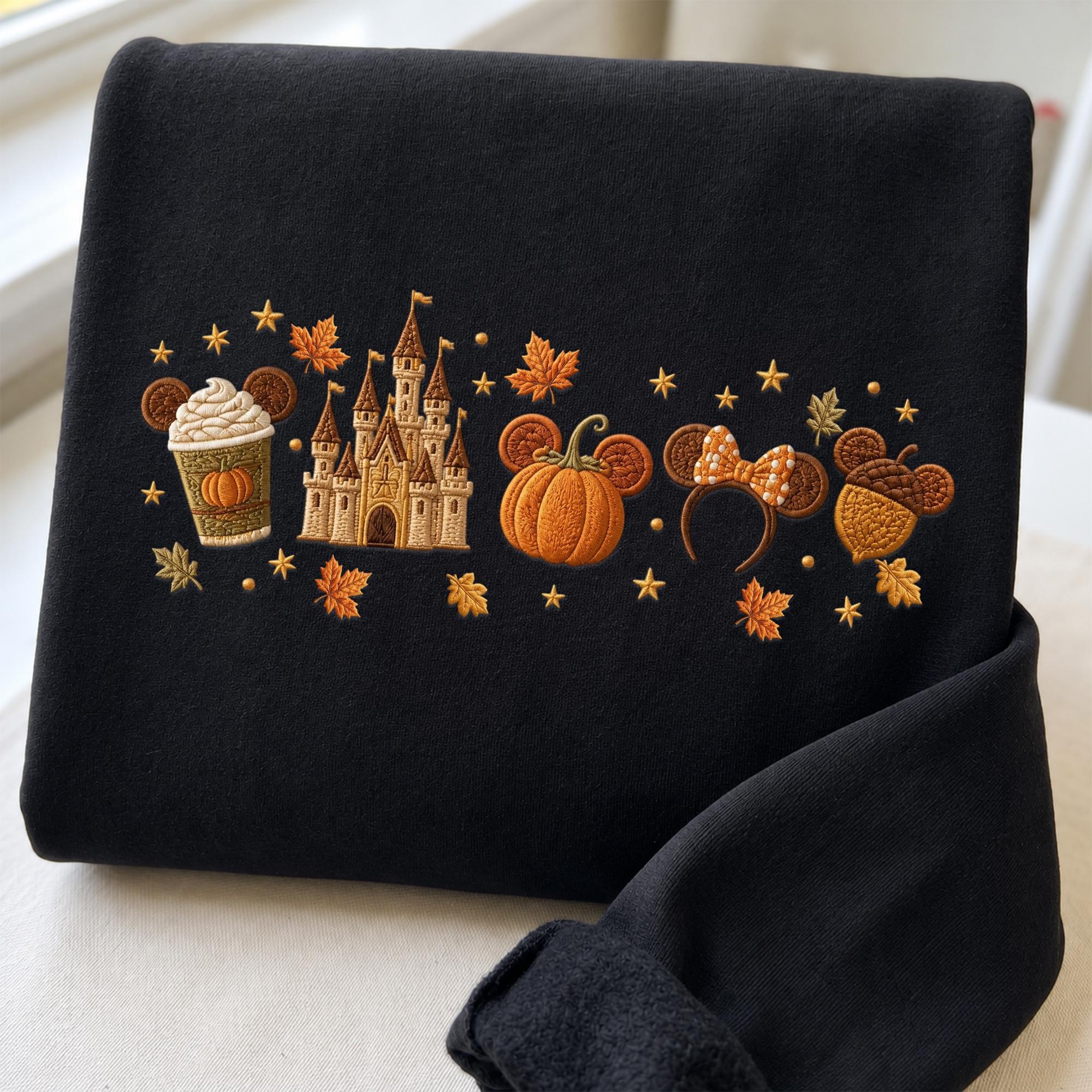 Embroidered Fall Disney Girls Trip Sweatshirt Quarter Zip and Baby Tee – Cute Autumn Theme Park Matching Family Vacation Hoodie - photo 9