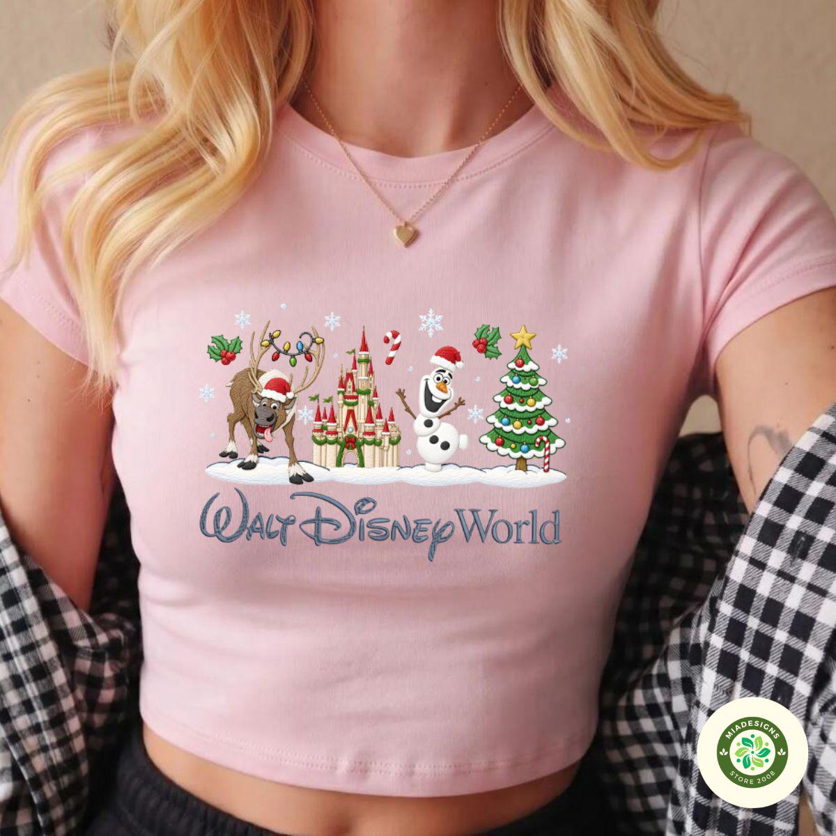 Embroidered Walt Disney World Christmas Sweatshirt with Frozen Olaf and Sven – Very Merry Family Matching Holiday Crewneck Shirt and Tee - photo 3