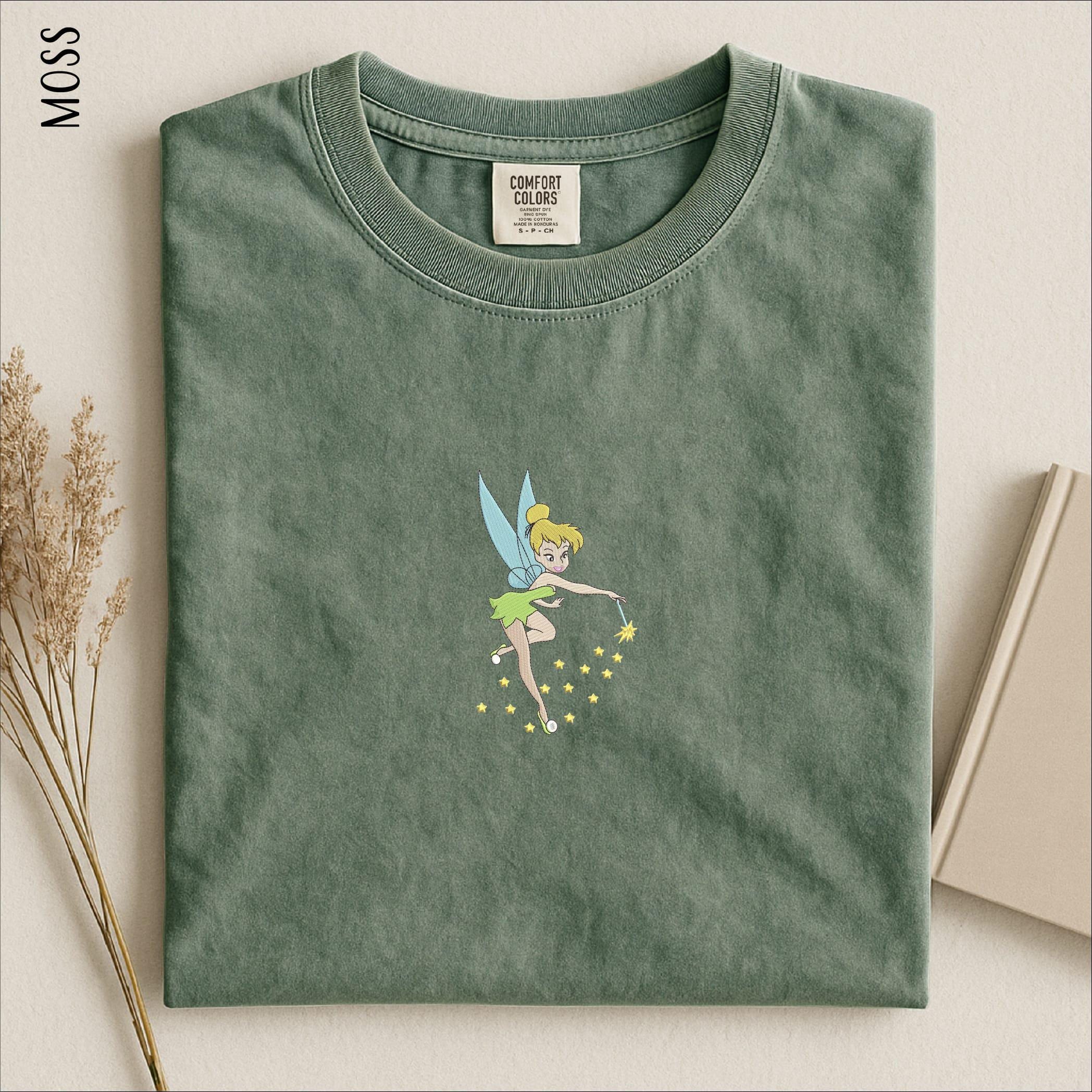 Embroidered Tinker Bell Comfort Colors T-Shirt and Sweatshirt – Disney Princess Sweater and Gift for Her