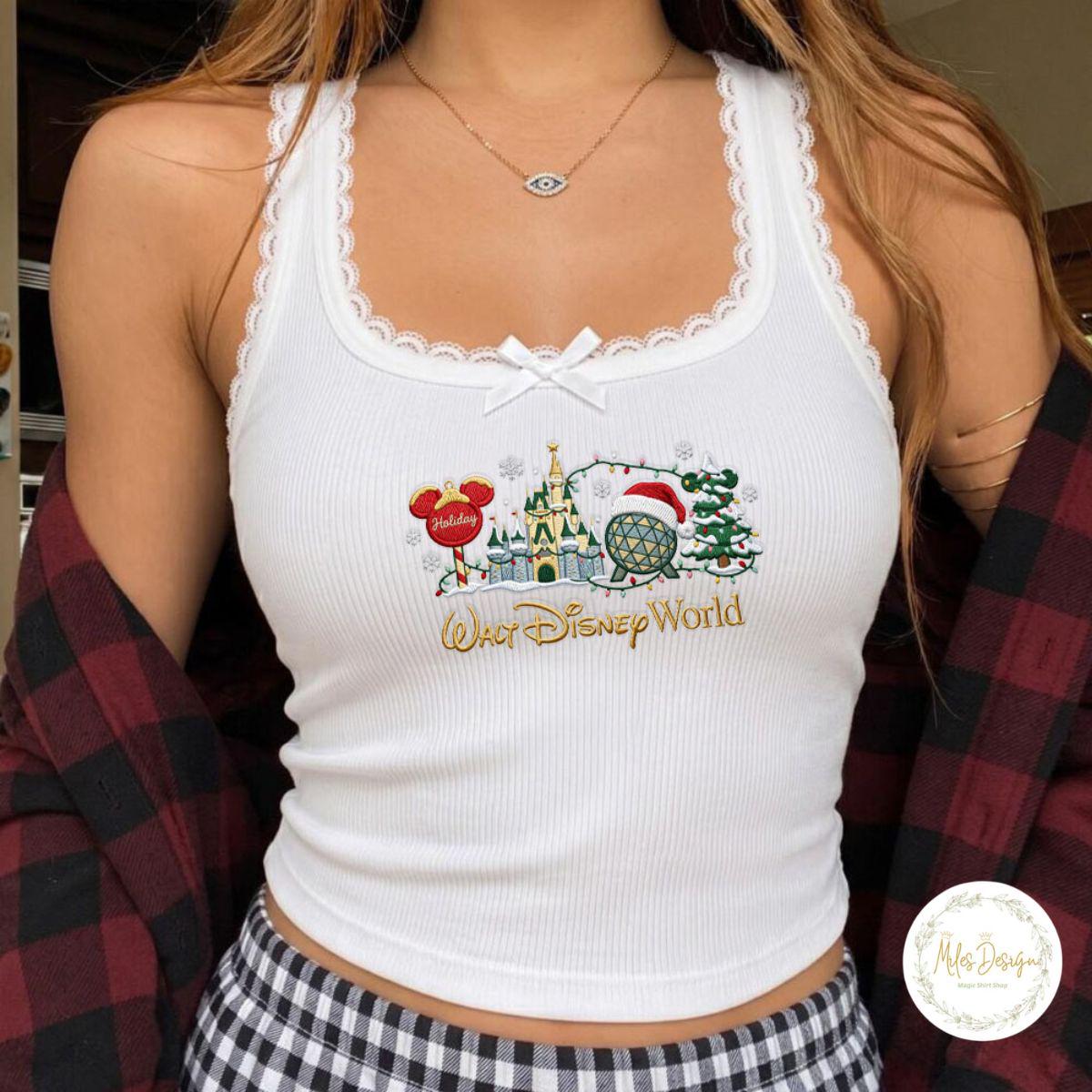 Embroidered Walt Disney World Christmas Sweatshirt with Holiday Castle Design – Magical Epcot Winter Park Vacation Family Gift Apparel - photo 6