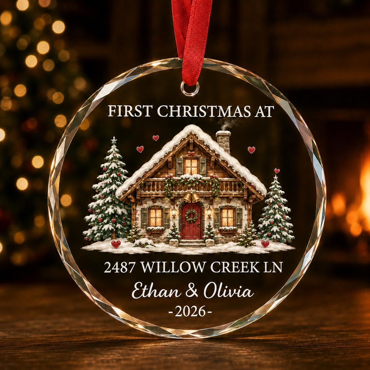 Personalized Engagement Ornament for First Christmas Engaged Keepsake with Custom Couple Name Fiance Holiday Gift