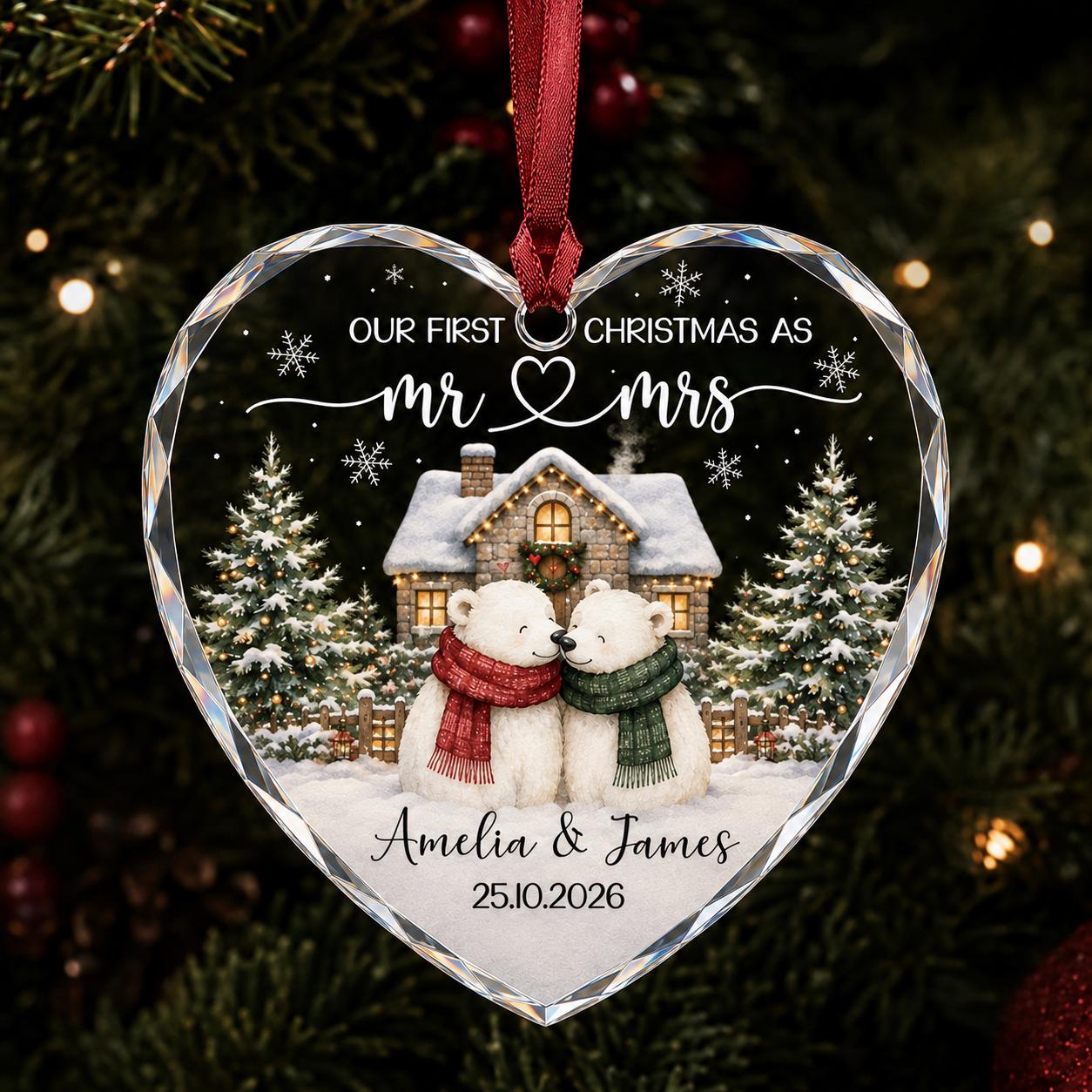 Crystal Glass Ornament for Holiday Tree Decoration