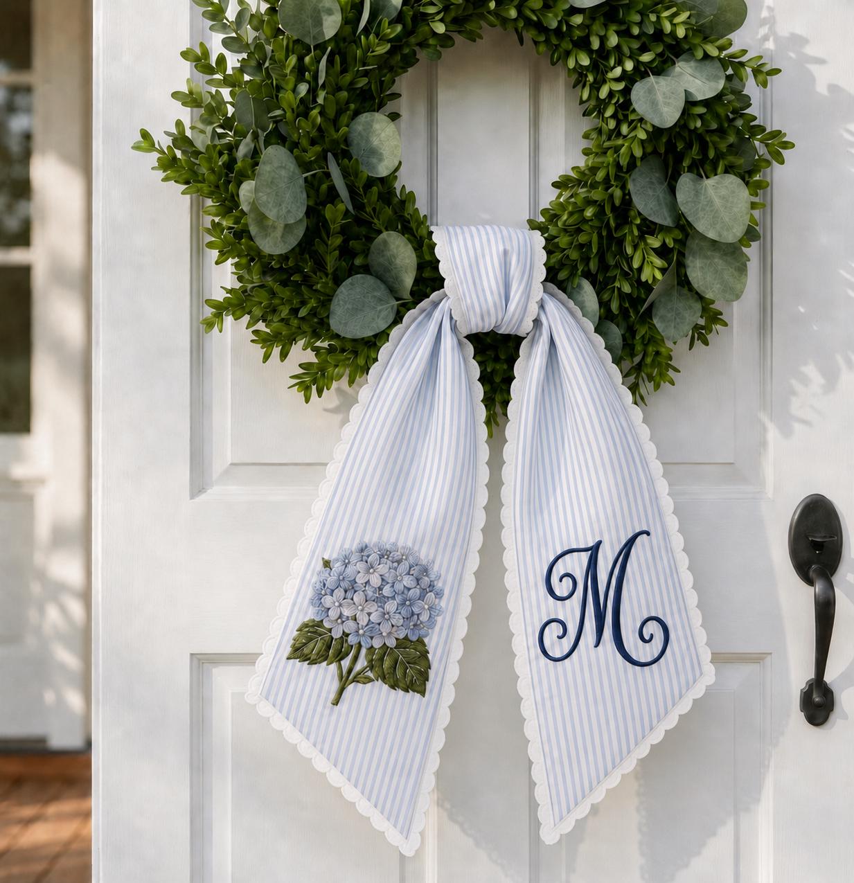 All Season Wreath Sash Bundle with Personalized Embroidery Monogram for Door Decor and Autumn Pumpkin Halloween Nutcracker Floral Design - photo 3
