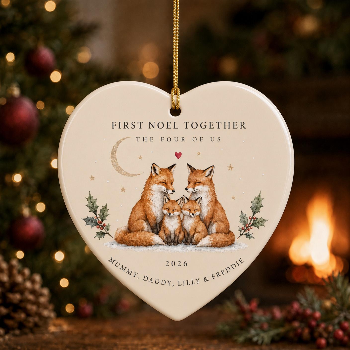 Christmas Ornament – Personalized Family of Four Our First Holiday Season Ceramic Keepsake for Custom Names Gift and Polar Bear - photo 2