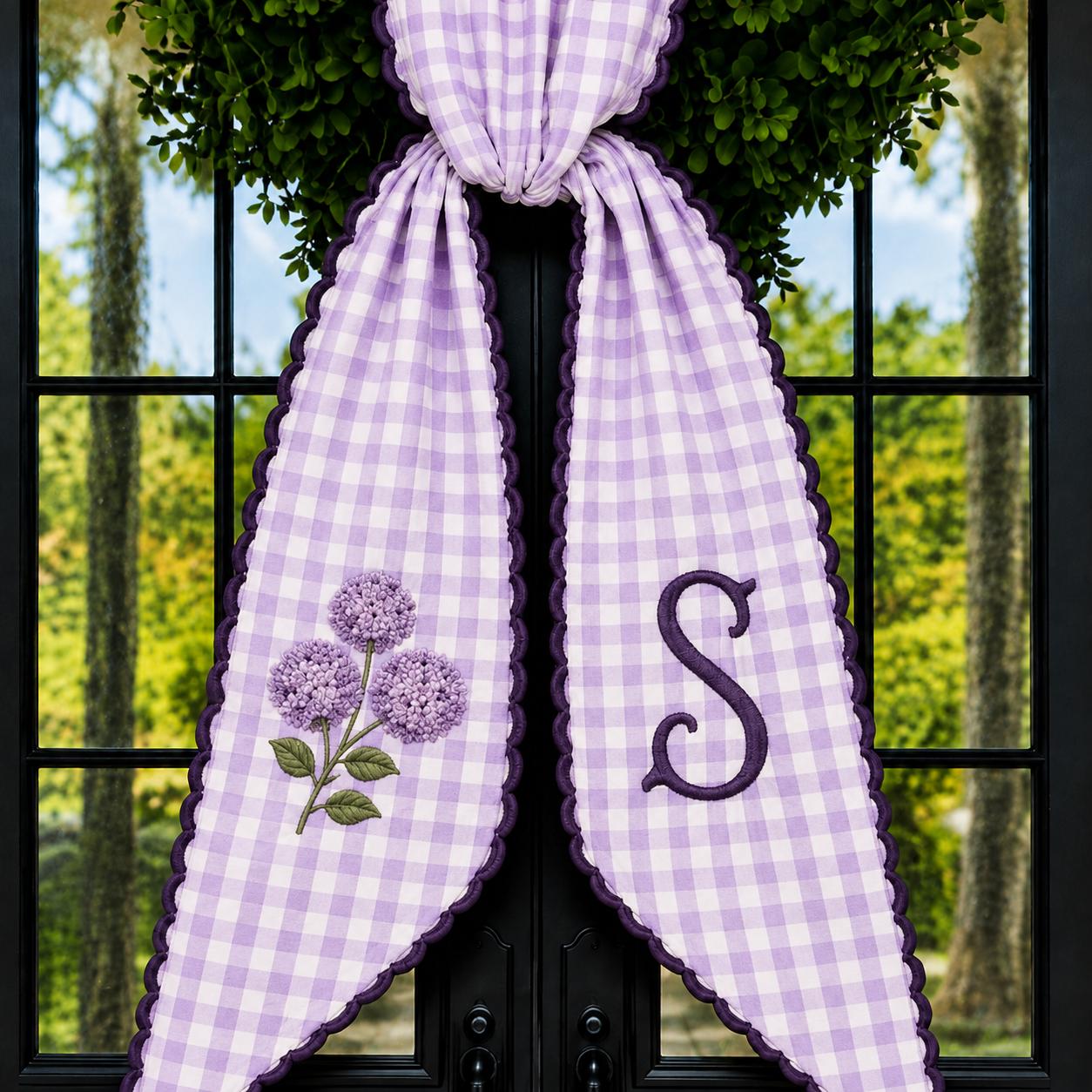Personalized Embroidery Monogram All Season Wreath Sash Bundle – Floral Christmas, Halloween, and Fall Seasonal Front Door Decor Bow - photo 10
