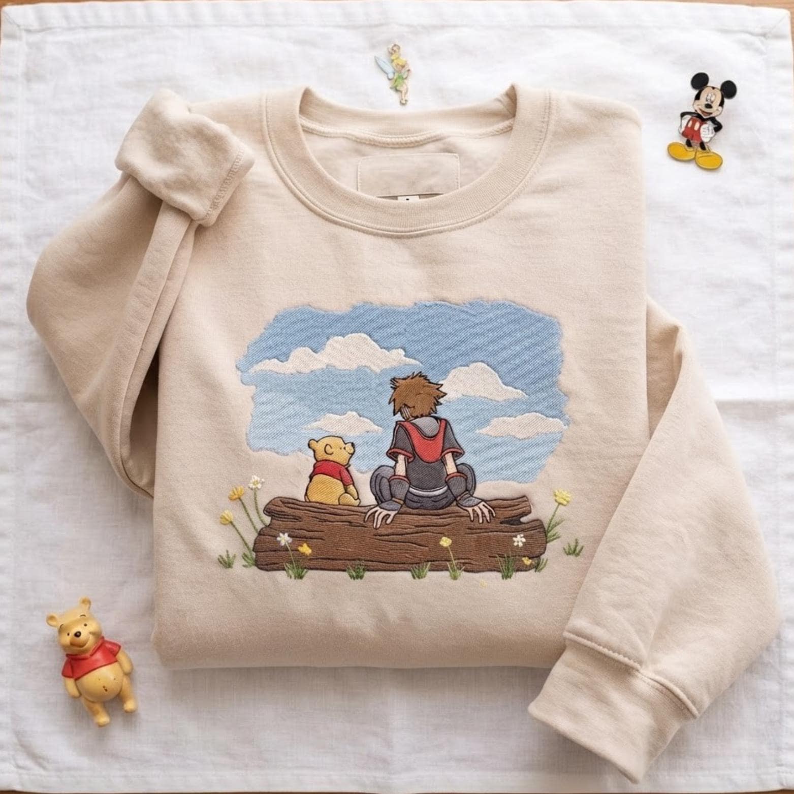 Embroidered Sora and Winnie the Pooh Kingdom Hearts Sweatshirt Hoodie for Disneyland Family Matching Disney Trip Shirt - photo 5