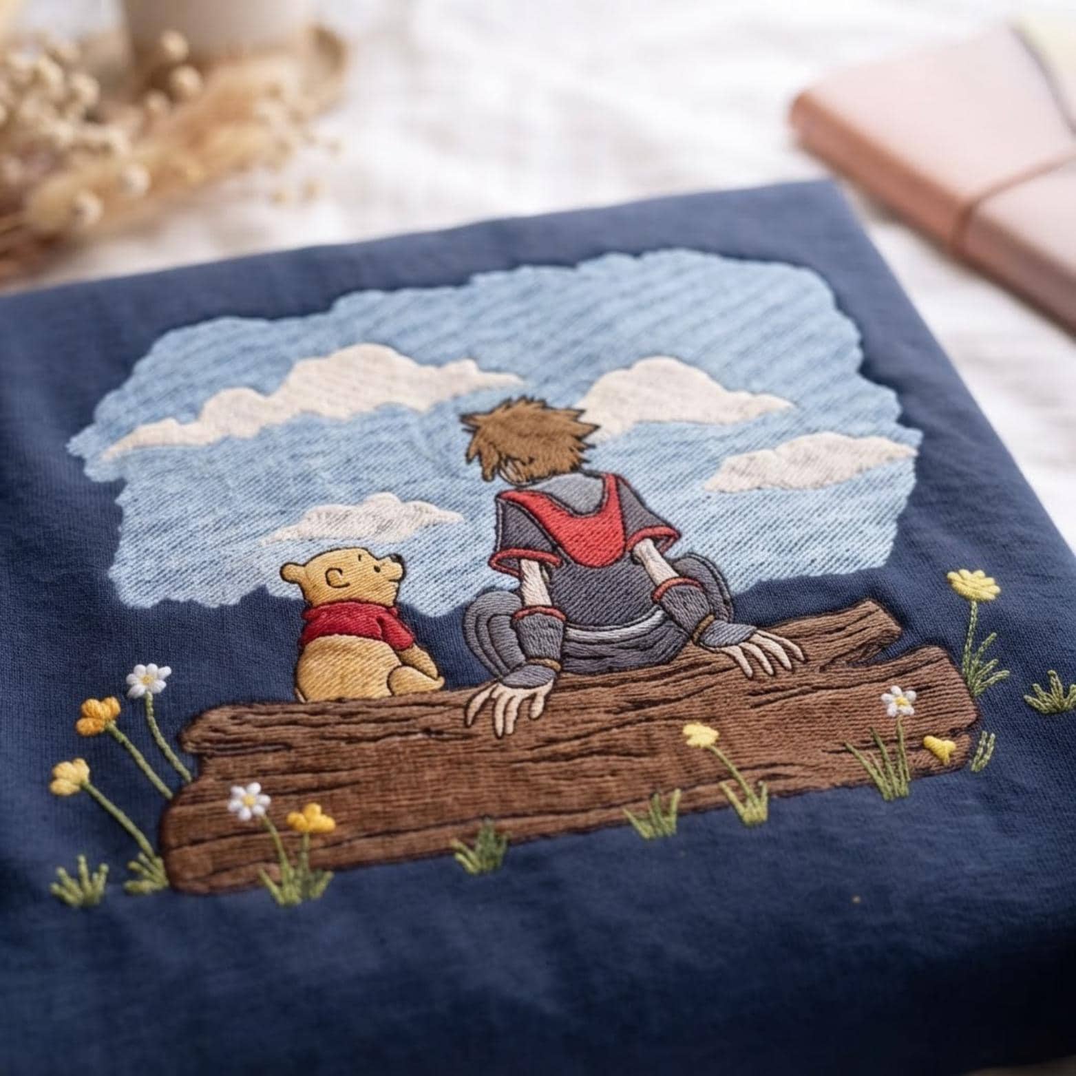 Embroidered Sora and Winnie the Pooh Kingdom Hearts Sweatshirt Hoodie for Disneyland Family Matching Disney Trip Shirt - photo 6
