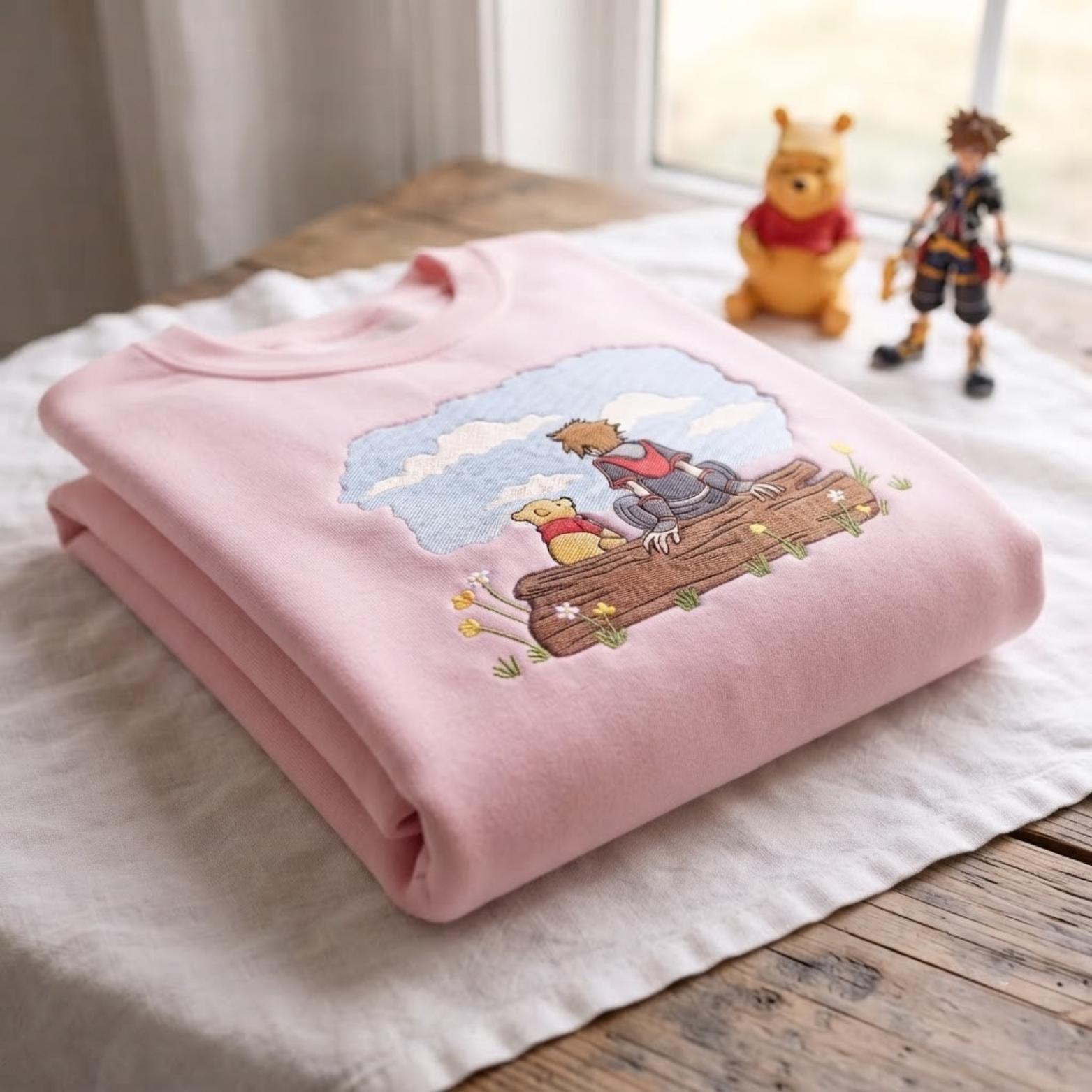 Embroidered Sora and Winnie the Pooh Kingdom Hearts Sweatshirt Hoodie for Disneyland Family Matching Disney Trip Shirt - photo 7