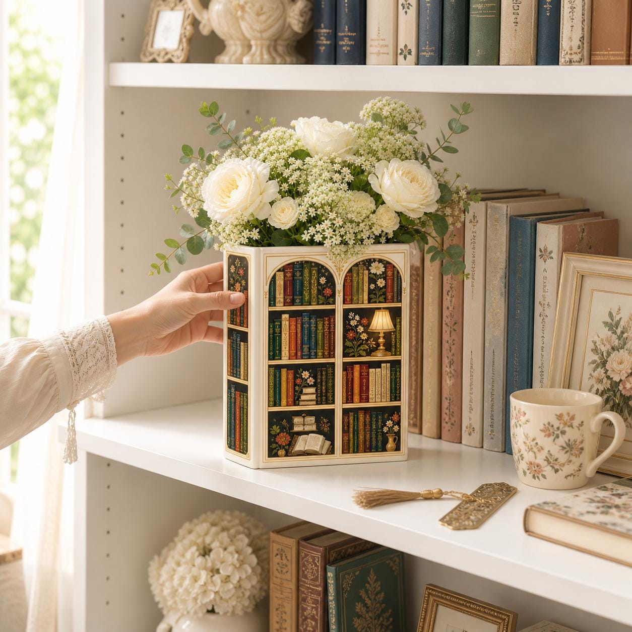 Personalized Book Vase – Custom Name Floral Book Decor and Book Lover Gift for Literary Home Decor, Library Room Decoration, Teacher Gift - photo 6