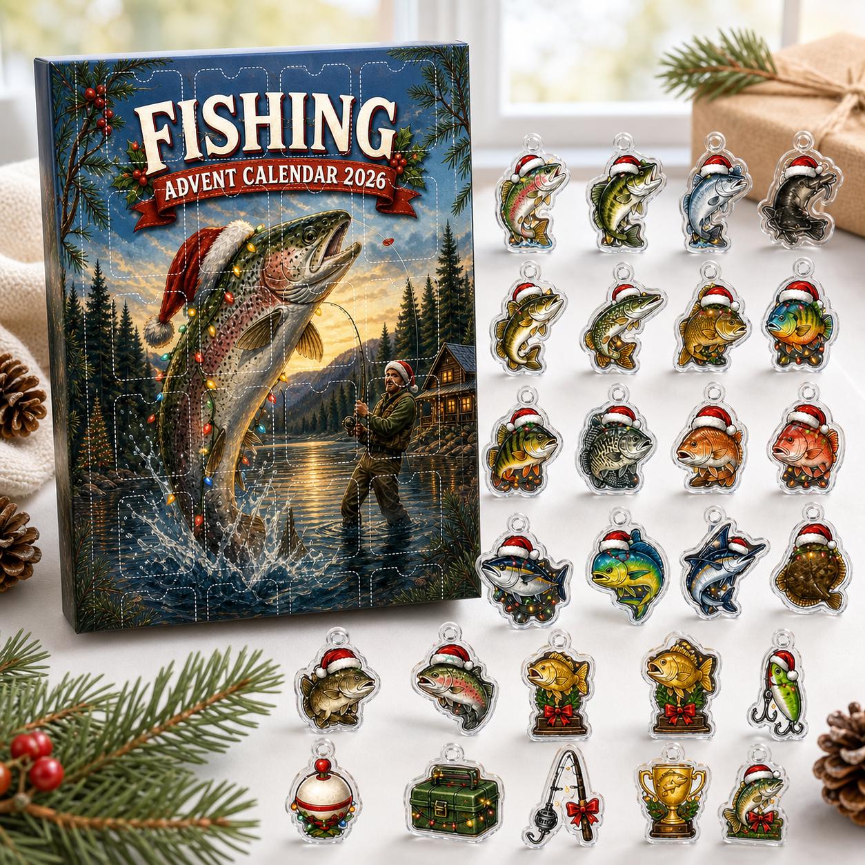 Fishing Advent Calendar 2026 – Fisherman Christmas Countdown Blind Box with Surprise Lure Keychain Gift for Anglers - photo 5