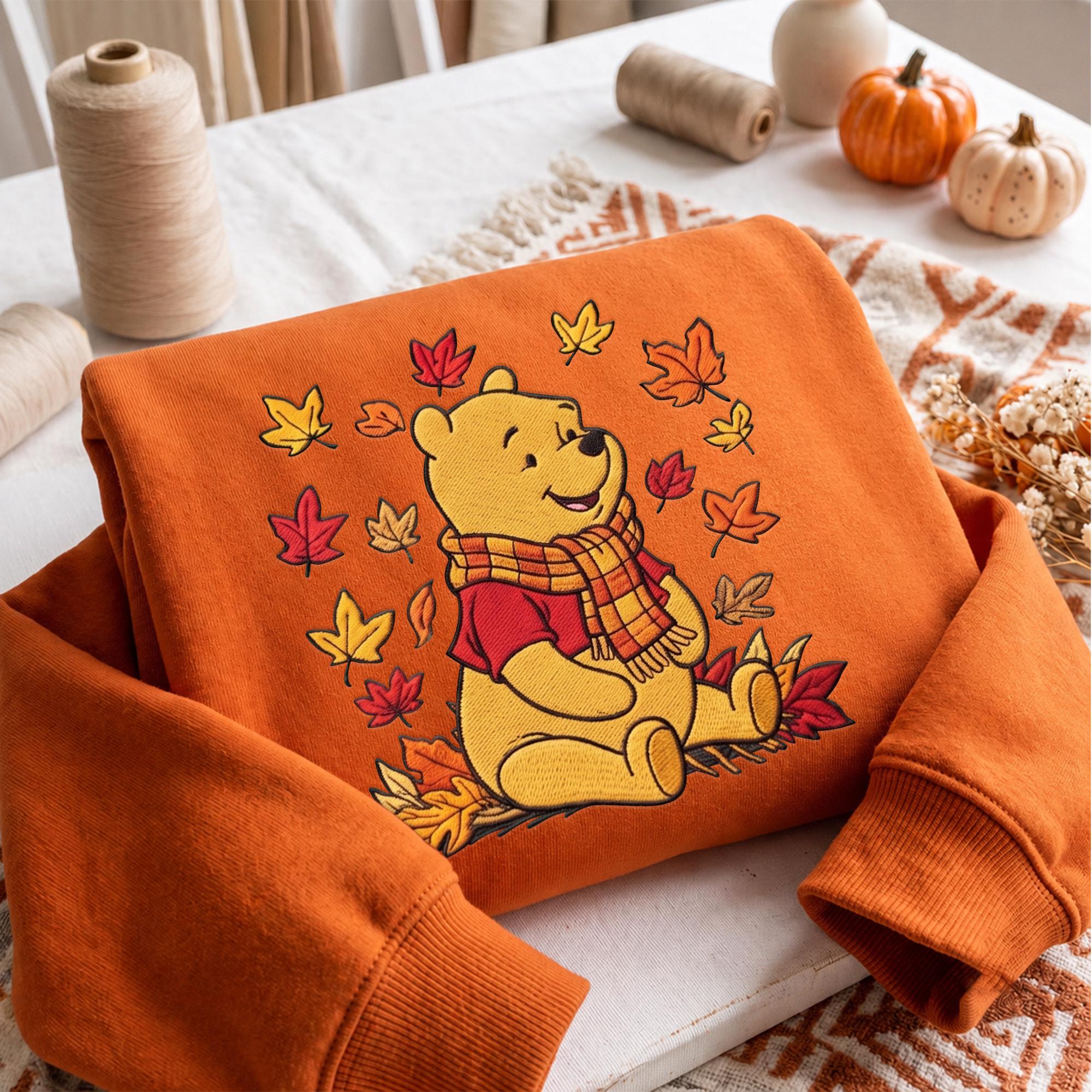 Embroidered Fall Pooh Bear Sweatshirt Hoodie with Winnie the Pooh Baby Tee and Disney Mom Quarter Zip for Autumn Disney Trip - photo 2