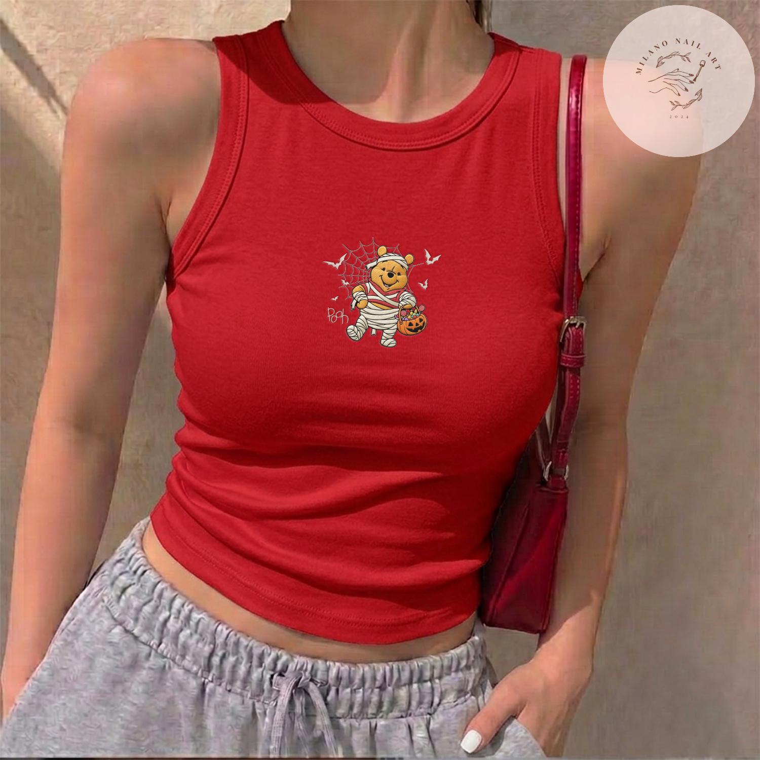 Embroidered Custom Disney Character Mummy Crop Tank Baby Tee for Disney Halloween Family Shirts at WDW Disneyland - photo 16