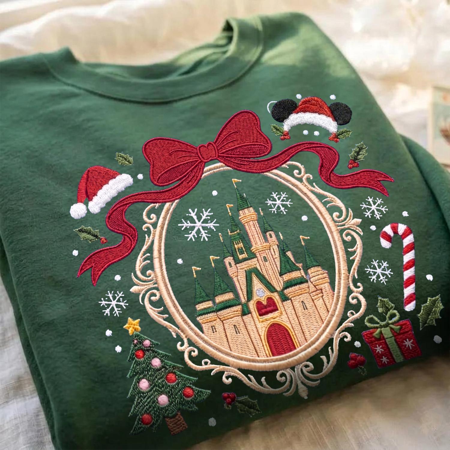 Embroidered Christmas Castle Sweatshirt with Baby Tee and Winter Park Girl Quarter Zip for Disney Holiday Family Matching Xmas Trip Gift - photo 7