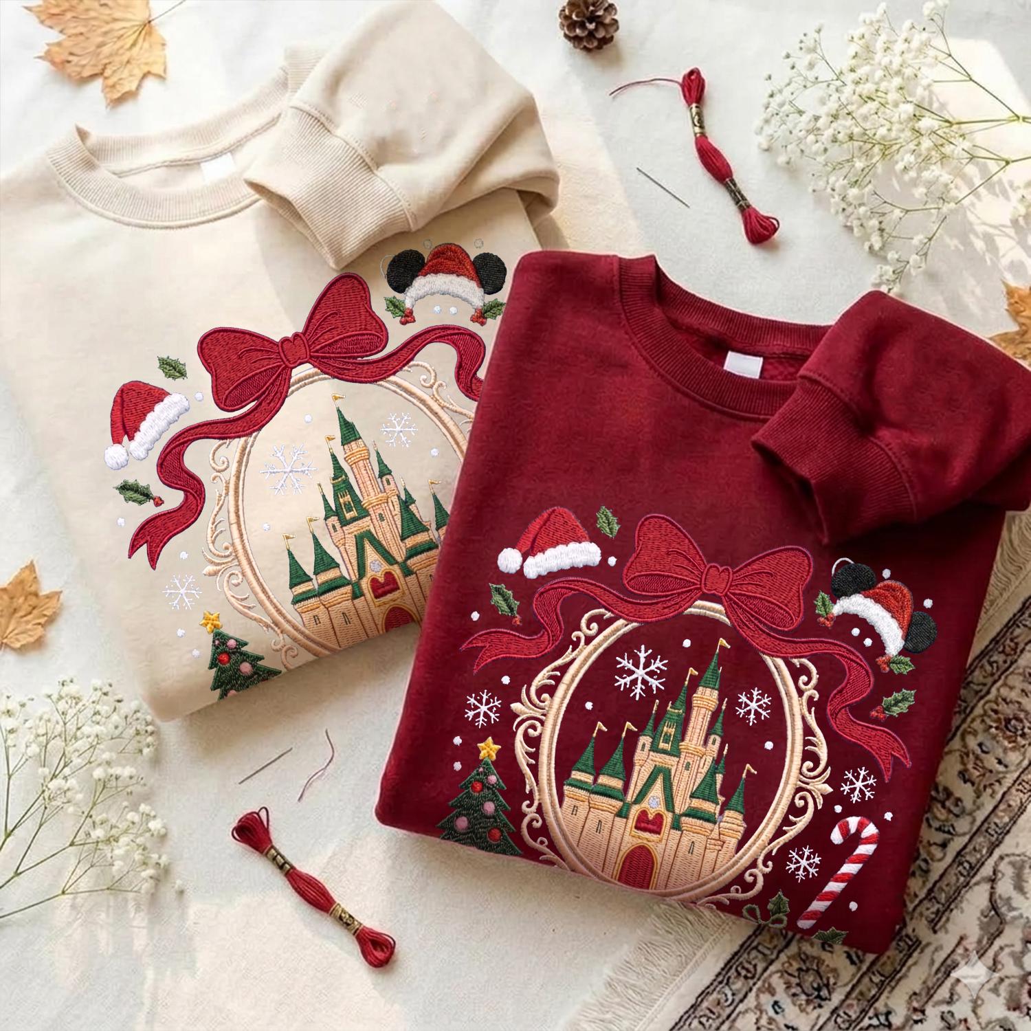 Embroidered Christmas Castle Sweatshirt with Baby Tee and Winter Park Girl Quarter Zip for Disney Holiday Family Matching Xmas Trip Gift - photo 8