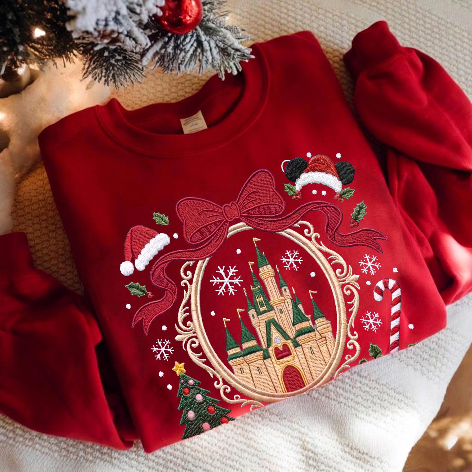 Embroidered Christmas Castle Sweatshirt with Baby Tee and Winter Park Girl Quarter Zip for Disney Holiday Family Matching Xmas Trip Gift - photo 9