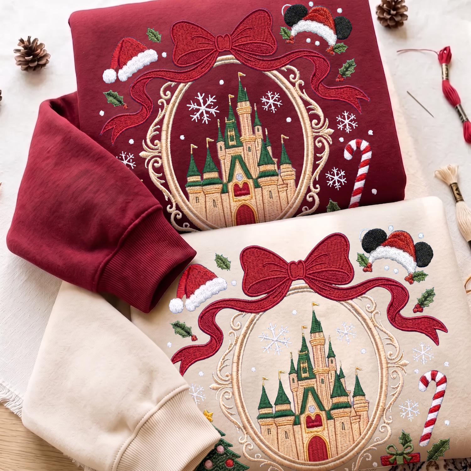 Embroidered Christmas Castle Sweatshirt with Baby Tee and Winter Park Girl Quarter Zip for Disney Holiday Family Matching Xmas Trip Gift - photo 11