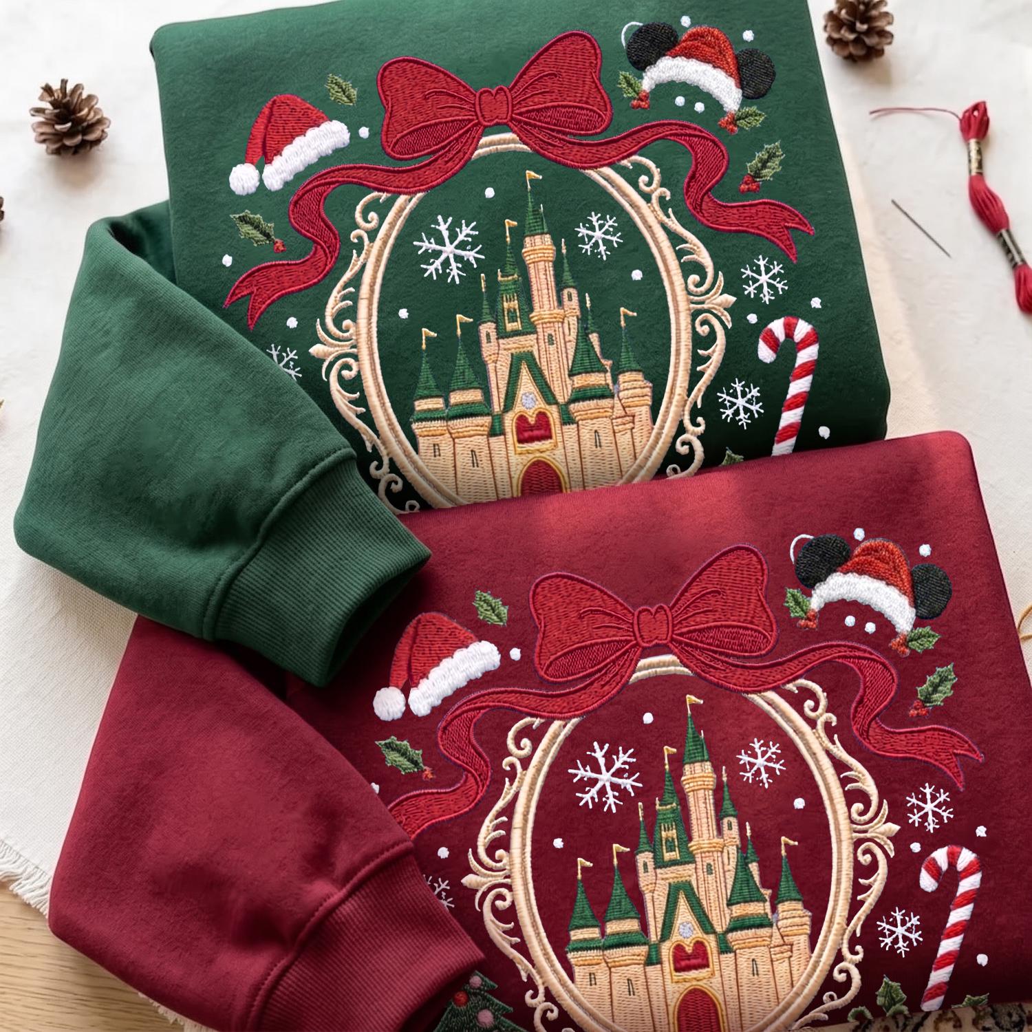 Embroidered Christmas Castle Sweatshirt with Baby Tee and Winter Park Girl Quarter Zip for Disney Holiday Family Matching Xmas Trip Gift - photo 12