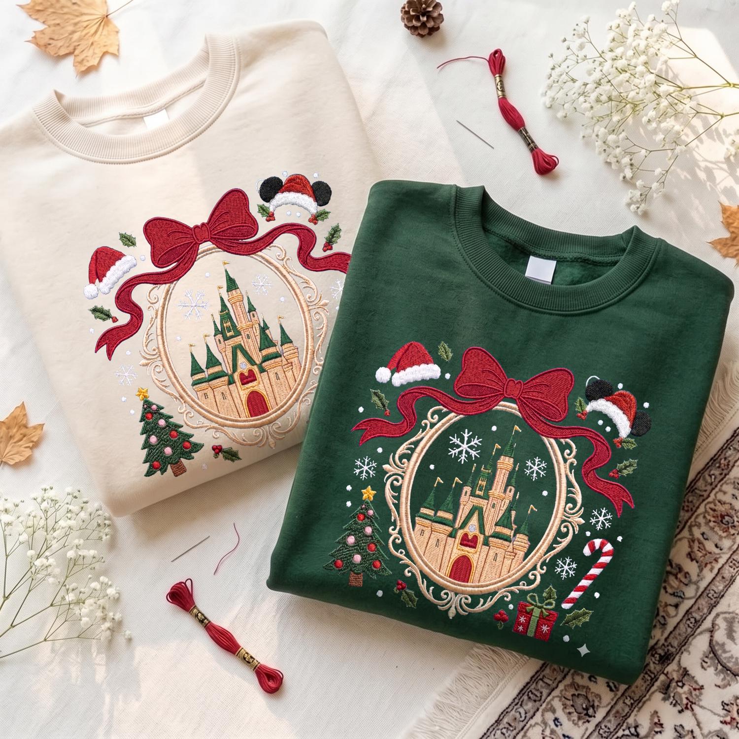Embroidered Christmas Castle Sweatshirt with Baby Tee and Winter Park Girl Quarter Zip for Disney Holiday Family Matching Xmas Trip Gift - photo 13