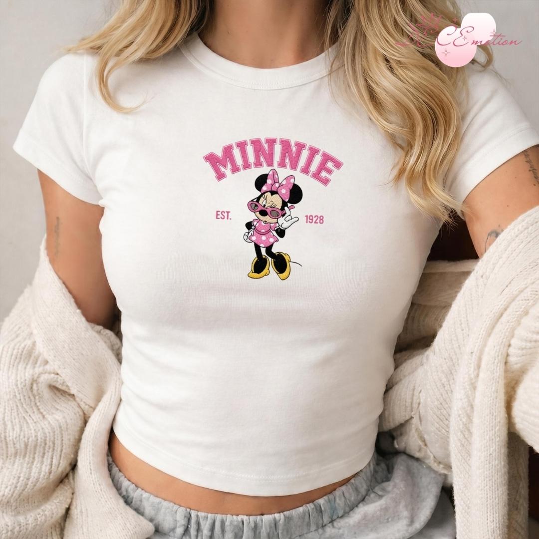 Embroidered All Characters Disney Trip Baby Tee Crop Tank with Mickey and Friends Winnie the Pooh Stitch Toy Story Lace Trim Tank Top - photo 6