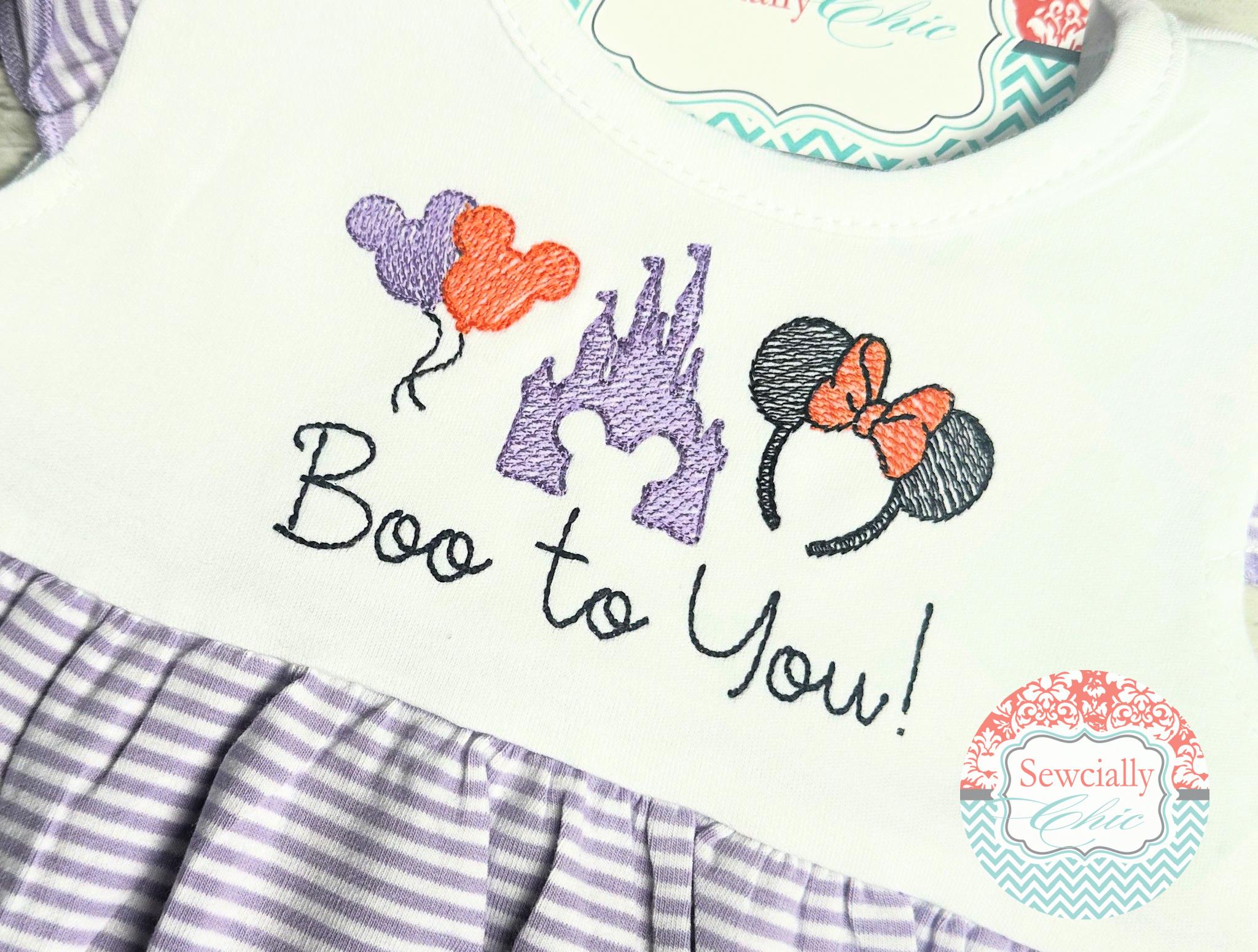 Embroidered Disney Halloween Bubble Outfit for Baby Girl and Toddler – Not So Scary Halloween Party Disneyland Outfit - photo 2