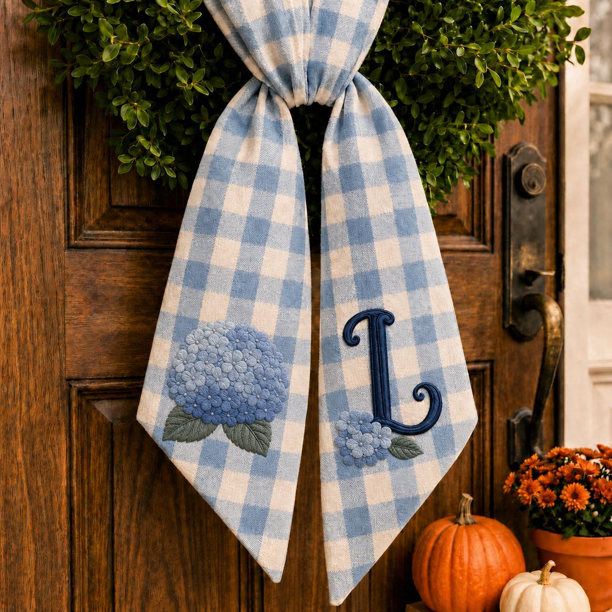Wreath Sash – All Season Holiday Everyday Front Door Decor Bundle for Personalized Monogram Floral Sashes and Halloween Fall Christmas - photo 3