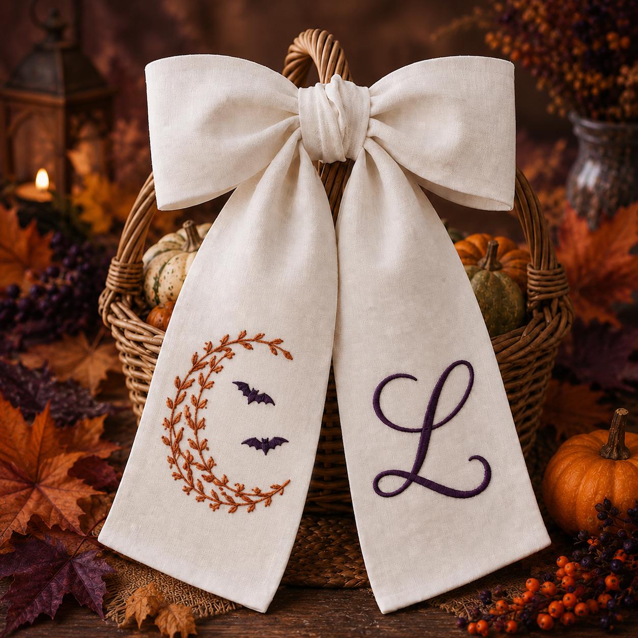 Wreath Sash – All Season Holiday Everyday Front Door Decor Bundle for Personalized Monogram Floral Sashes and Halloween Fall Christmas - photo 7