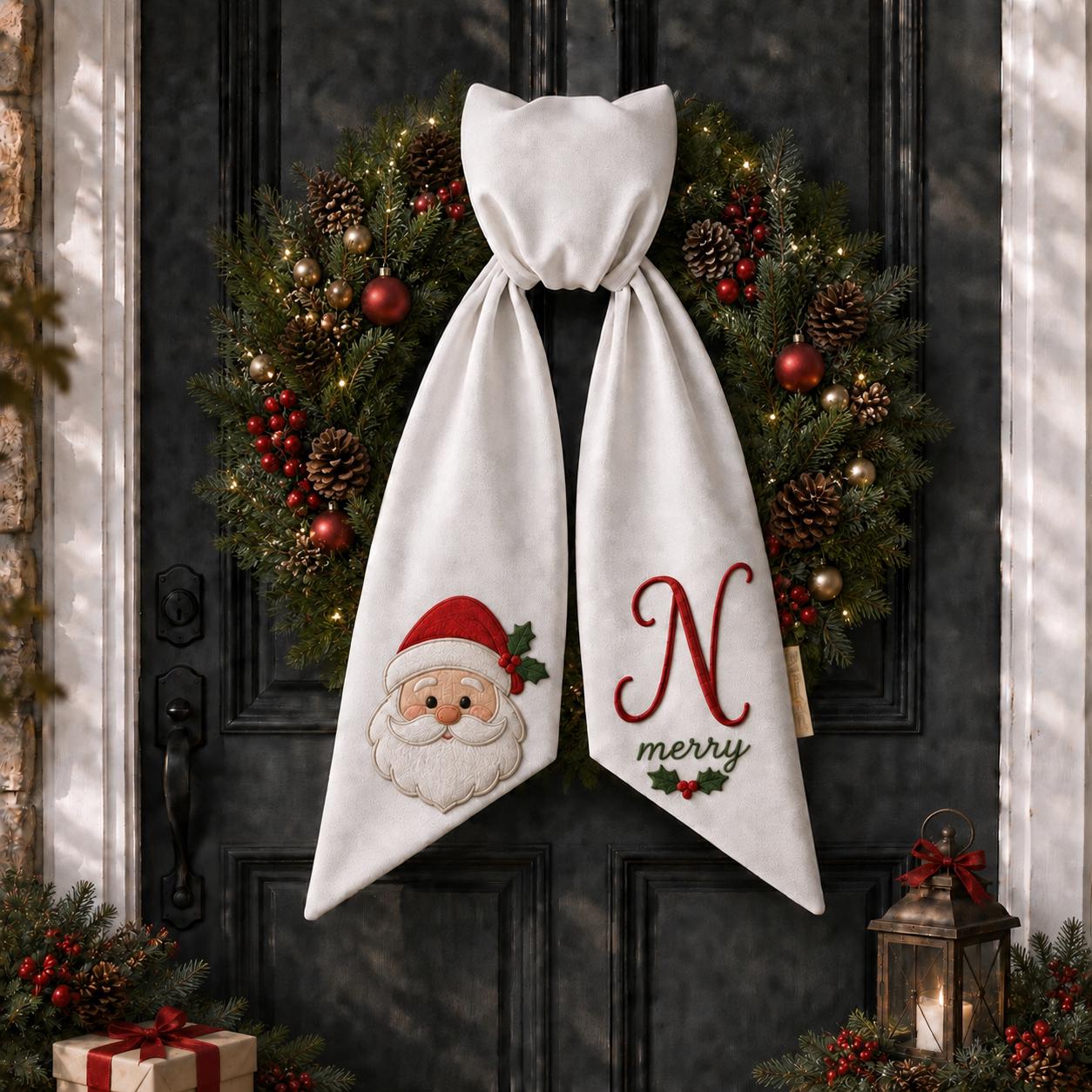 Wreath Sash – All Season Holiday Everyday Front Door Decor Bundle for Personalized Monogram Floral Sashes and Halloween Fall Christmas - photo 9