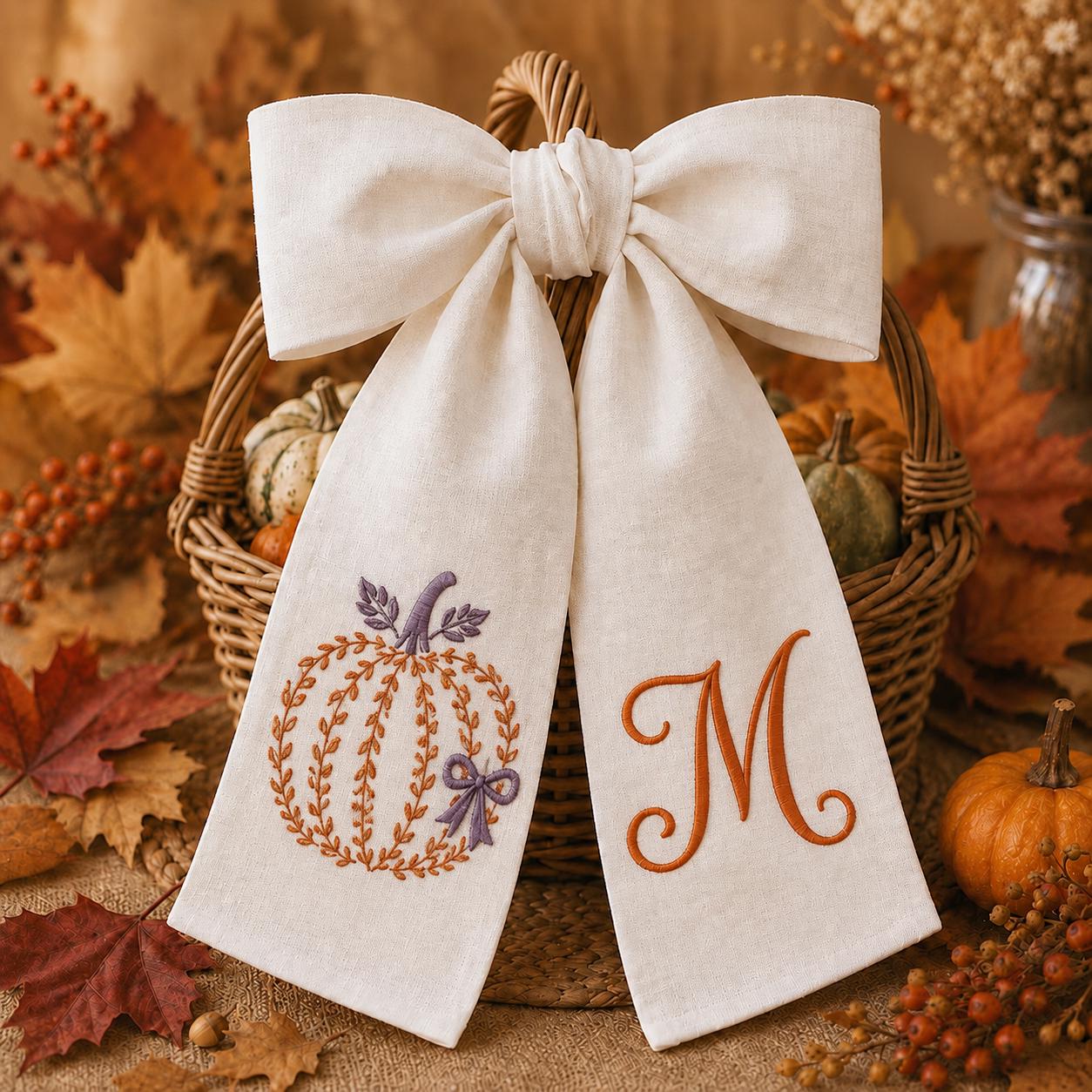Wreath Sash – All Season Holiday Everyday Front Door Decor Bundle for Personalized Monogram Floral Sashes and Halloween Fall Christmas - photo 12