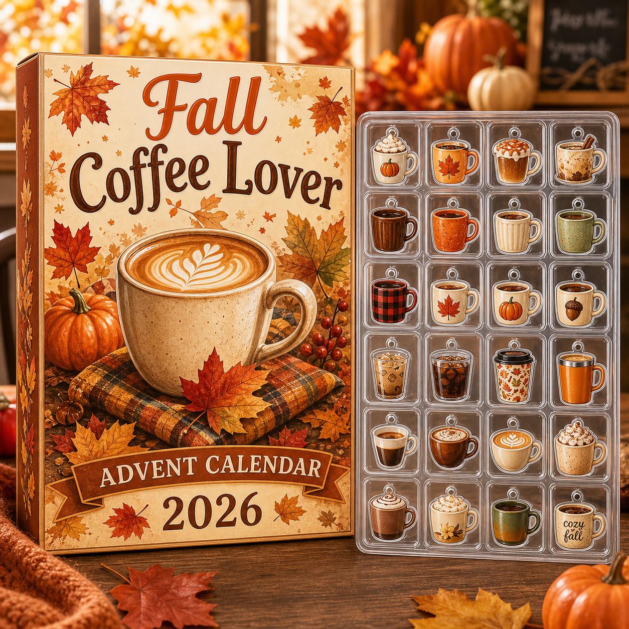 24 Days Fall Coffee Lover Advent Calendar 2026 – Autumn Cafe Countdown With Blind Box Charm Set And Cozy Gift For Coffee Lovers