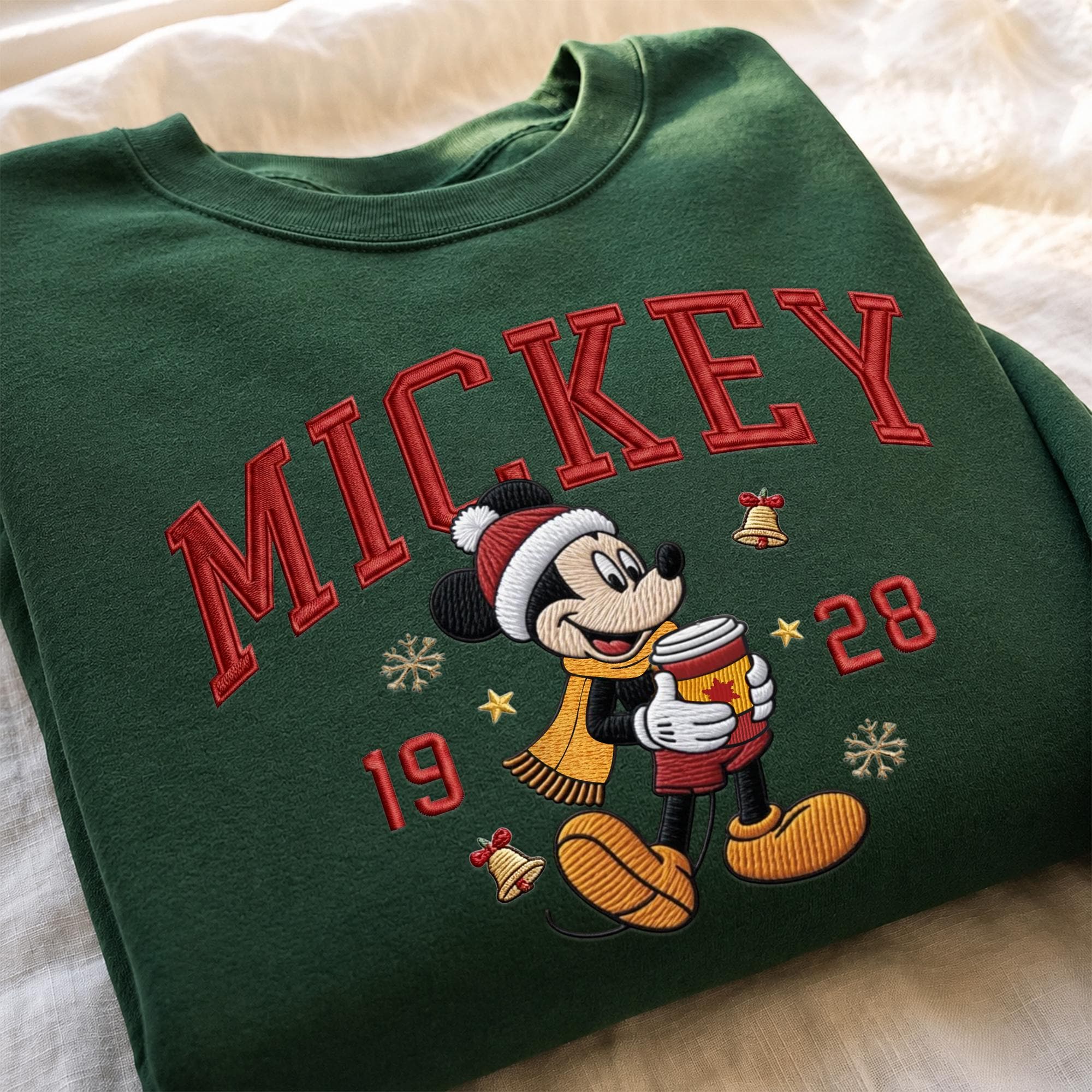Embroidered Mickey and Minnie Christmas Sweatshirt with Matching Disney Couple Hoodie – His and Hers Holiday Secret Santa Quarter Zip - photo 8