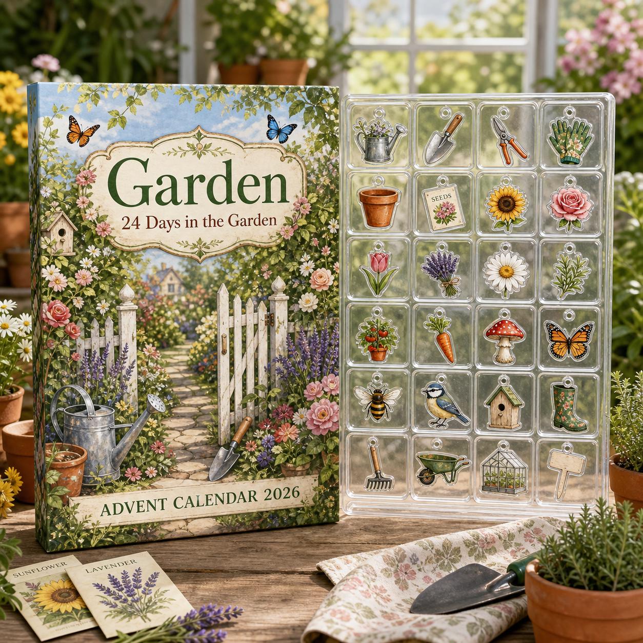 24 Days Garden Advent Calendar 2026 – Gardening Countdown With Blind Box Charm Set And Gift For Garden Lovers