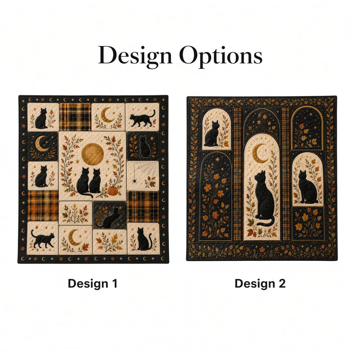 Black Cat Blanket with Celestial Cat Throw, Moon and Stars Quilt Style Blanket, Halloween Fall Home Decor, and Witchy Cat Lover Gift - photo 3