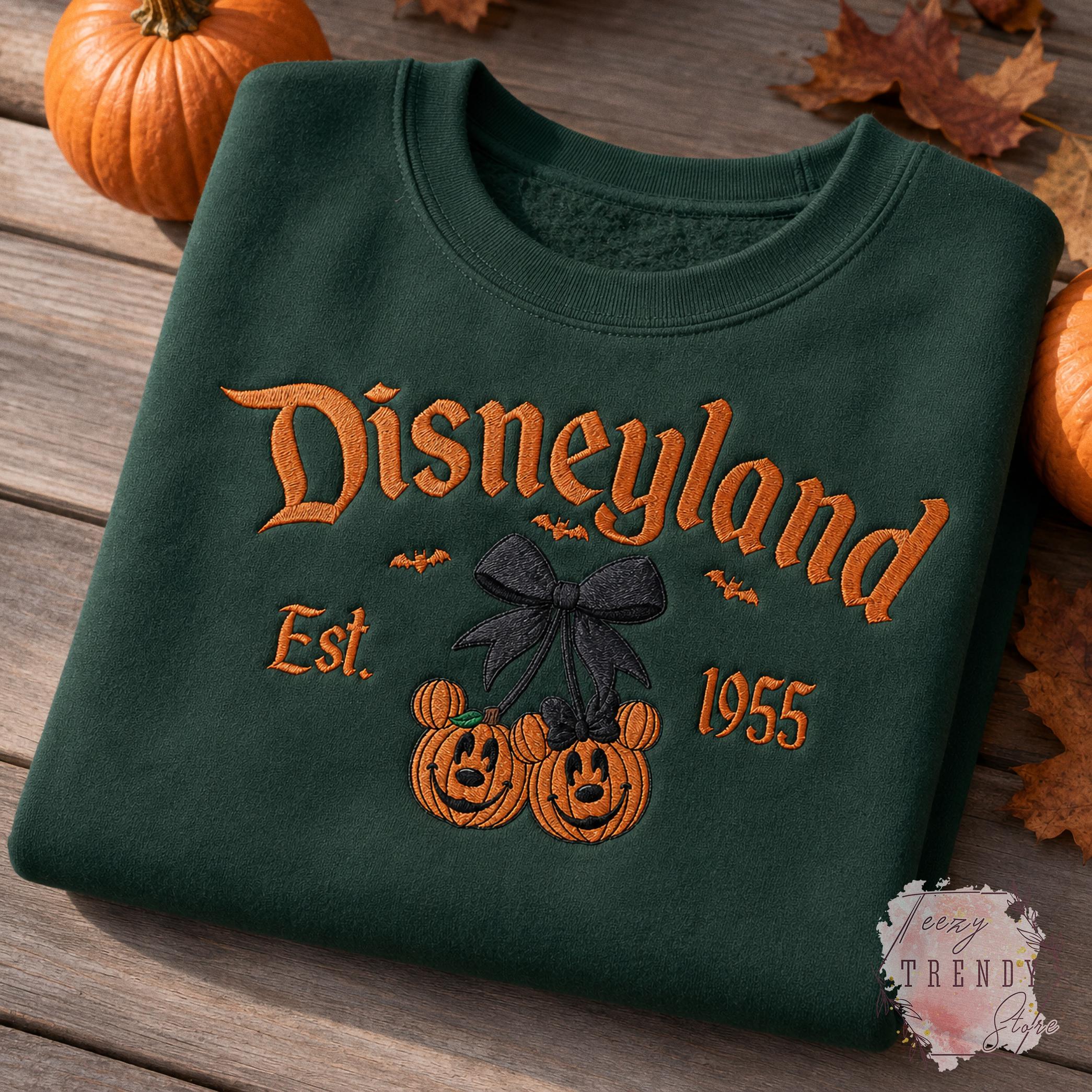 Embroidered Coquette Bow Mickey and Minnie Pumpkin Disney Halloween Sweatshirt – Spooky Season Hoodie Shirt for WDW Disneyland - photo 7