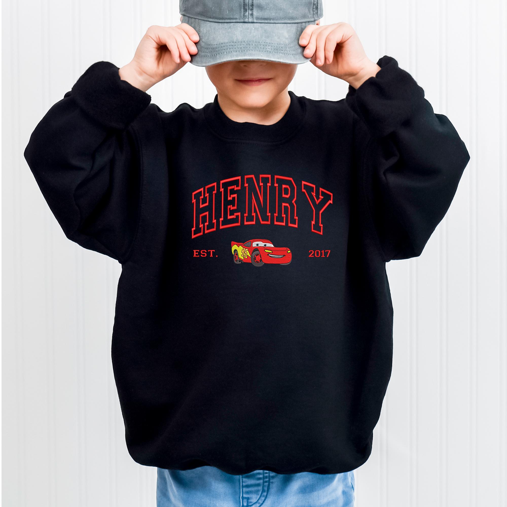 Personalized Embroidered McQueen and Sally Couple Sweatshirt with Disney Cars Family Top Embroidery Design - photo 5