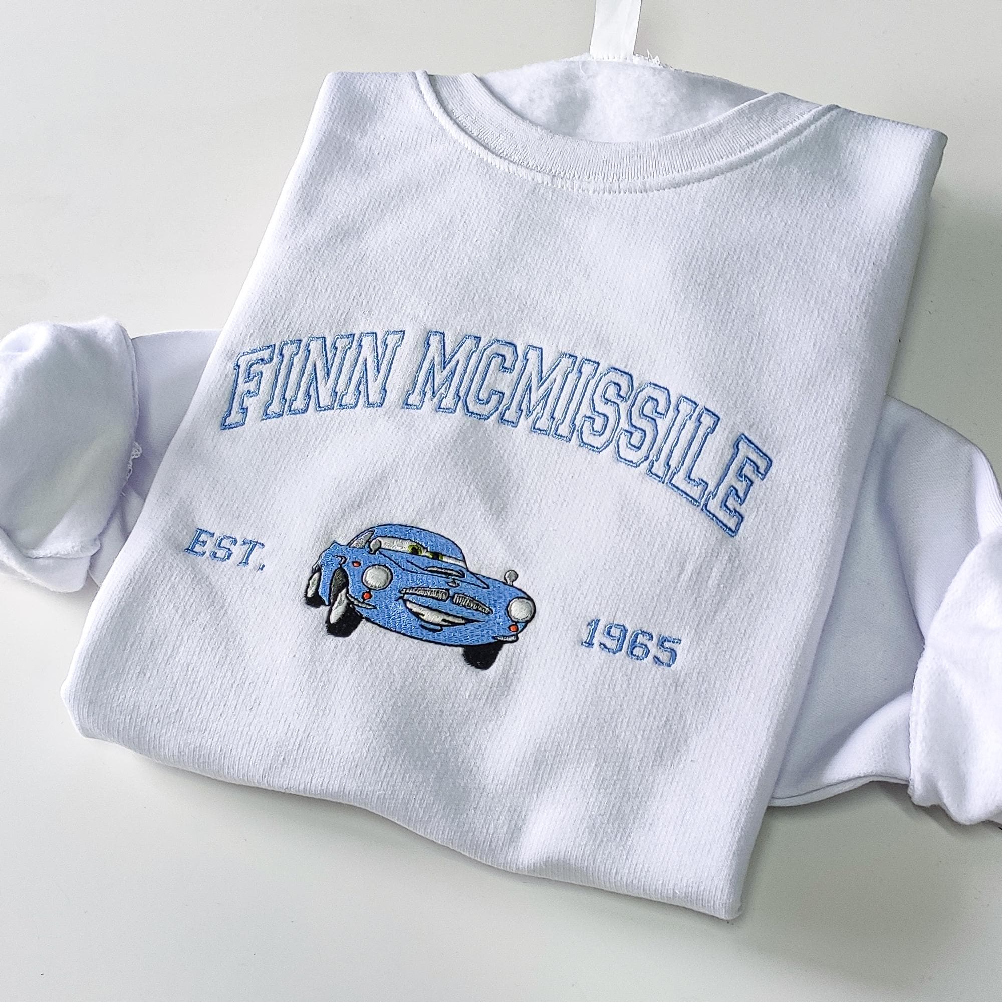 Personalized Embroidered McQueen and Sally Couple Sweatshirt with Disney Cars Family Top Embroidery Design - photo 8