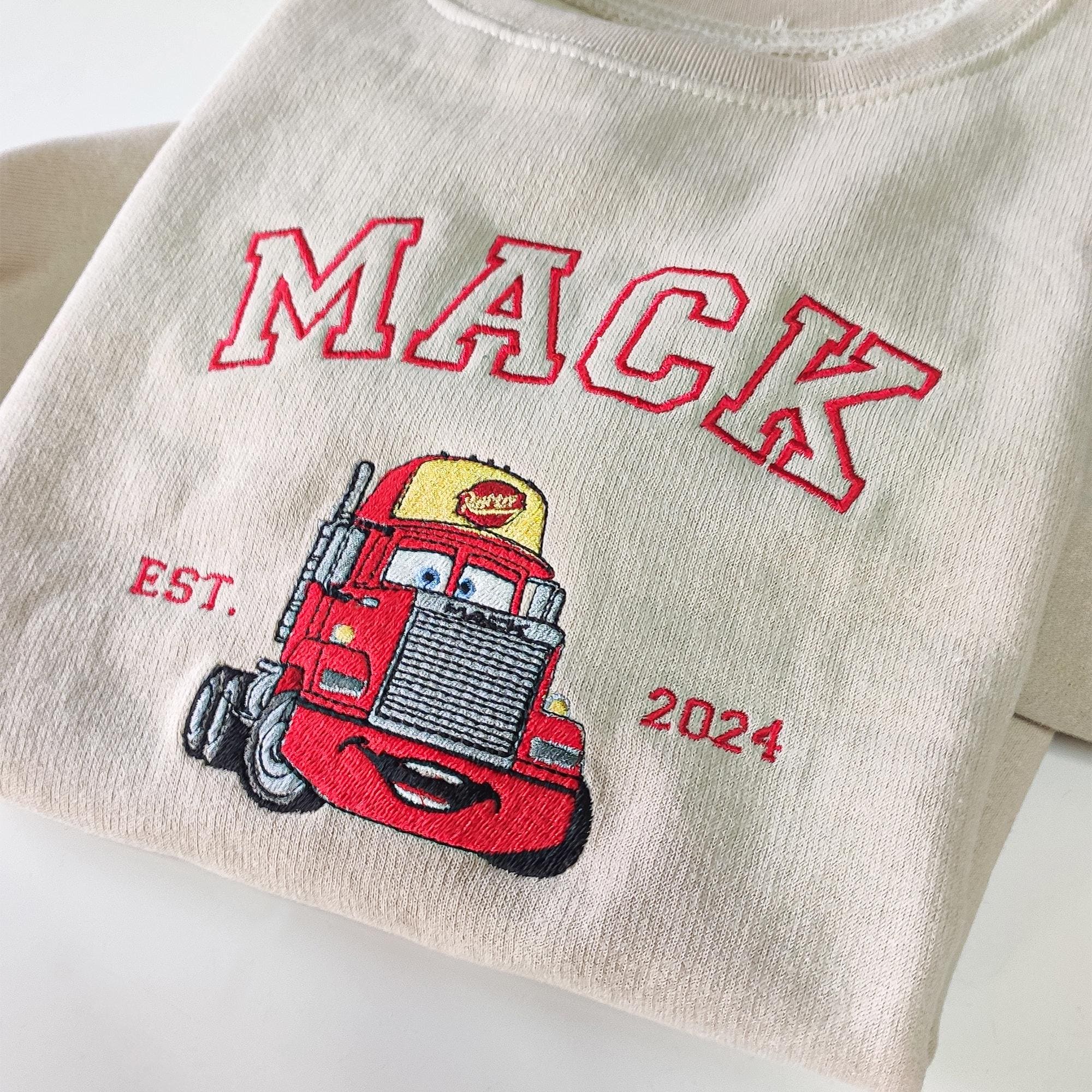 Personalized Embroidered McQueen and Sally Couple Sweatshirt with Disney Cars Family Top Embroidery Design - photo 10