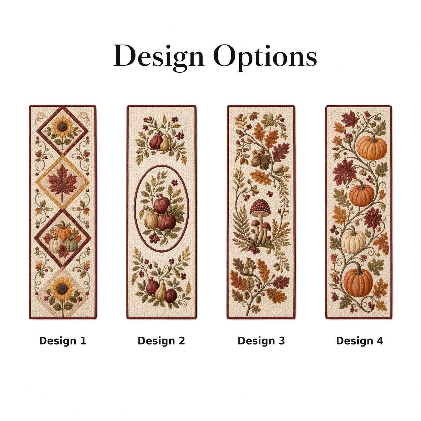 Pumpkin Floral Table Runner with Quilt Style Fall Table Decor, Autumn Harvest Pumpkin Runner, and Thanksgiving Farmhouse Dining Decor - photo 4