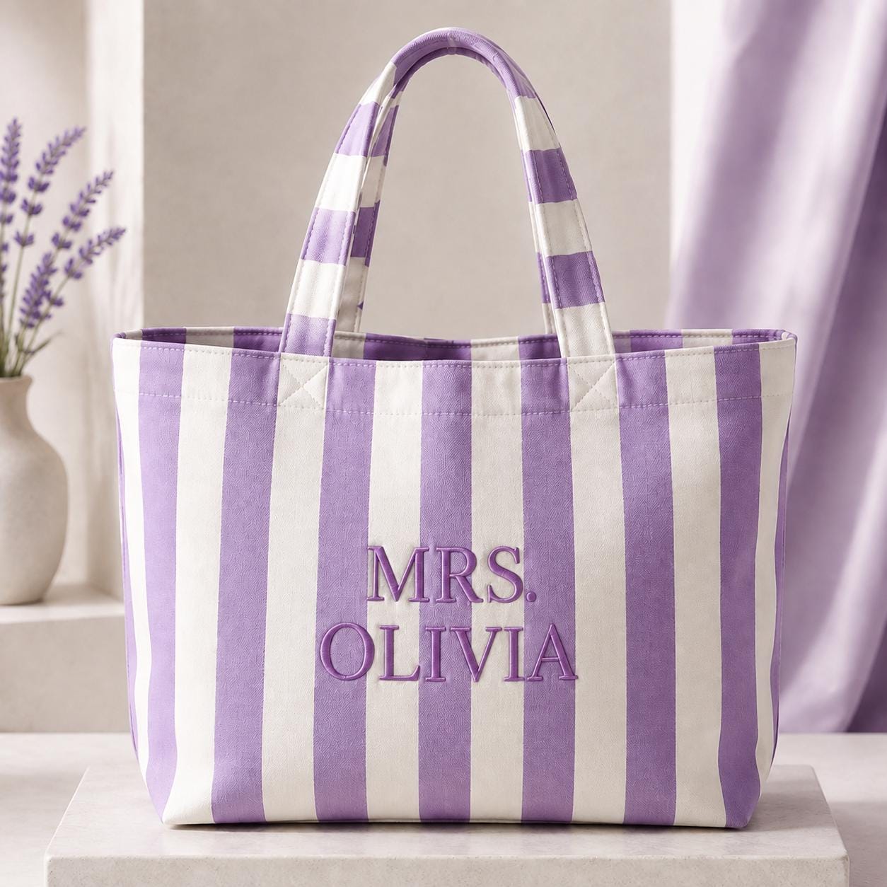 Personalized Embroidery Name Tote Bag for Bridesmaid Wedding Back to School Teacher Canvas Bag Gift - photo 10