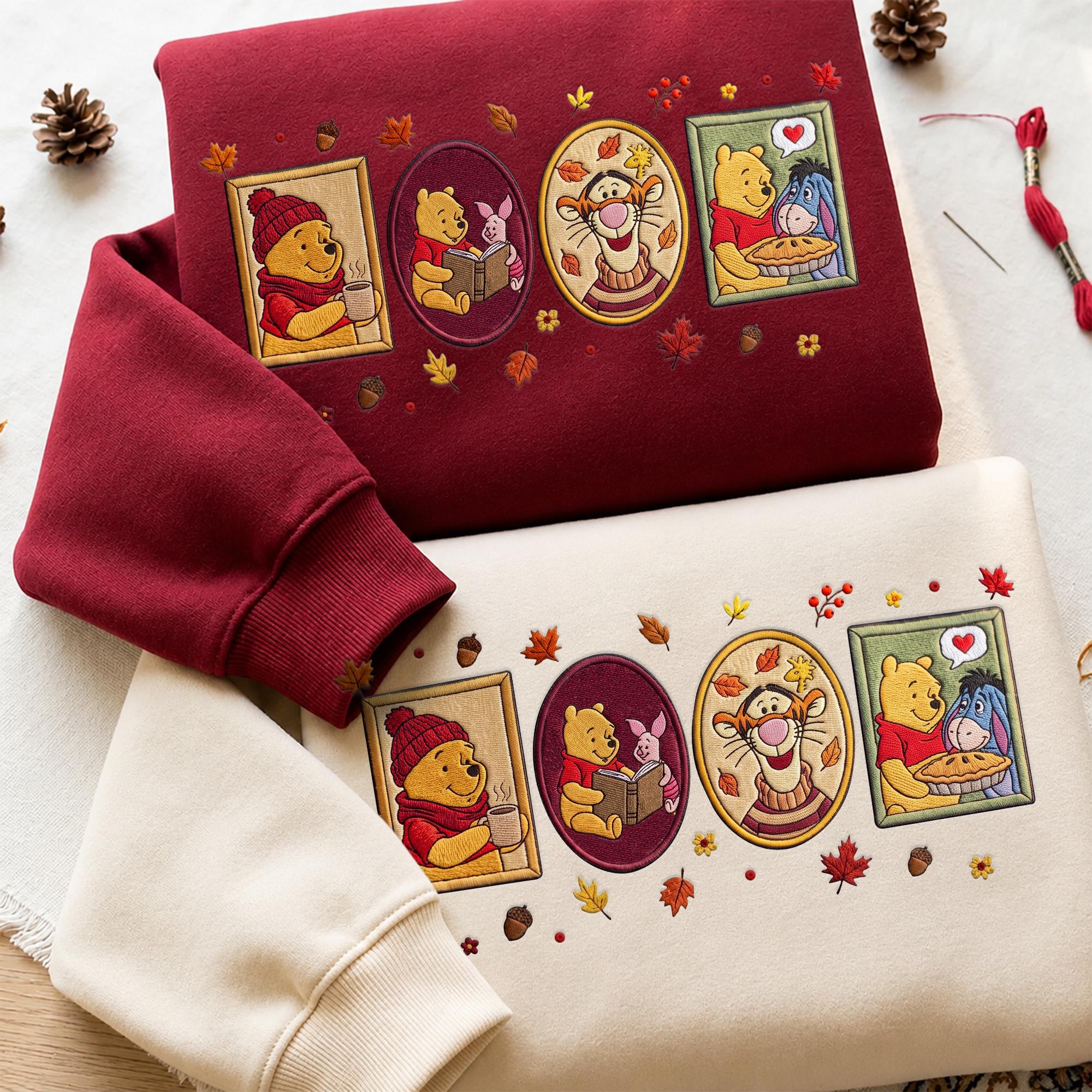 Embroidered Winnie the Pooh Fall Sweatshirt with Autumn Disney Trip Hoodie – Cute Pooh Bear Quarter Zip Kids Fall Clothing Gift - photo 8