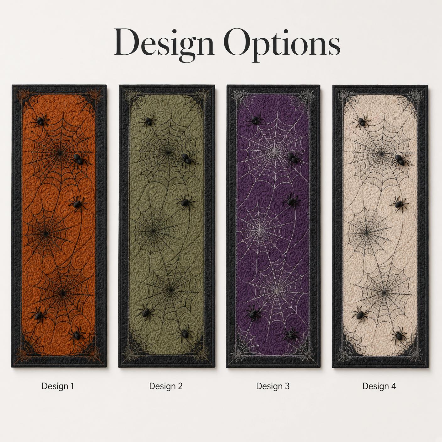 Spider Web Table Runner with Quilt Style Halloween Table Decor and Spooky Spider Runner for Gothic Dining Room Decor - photo 5